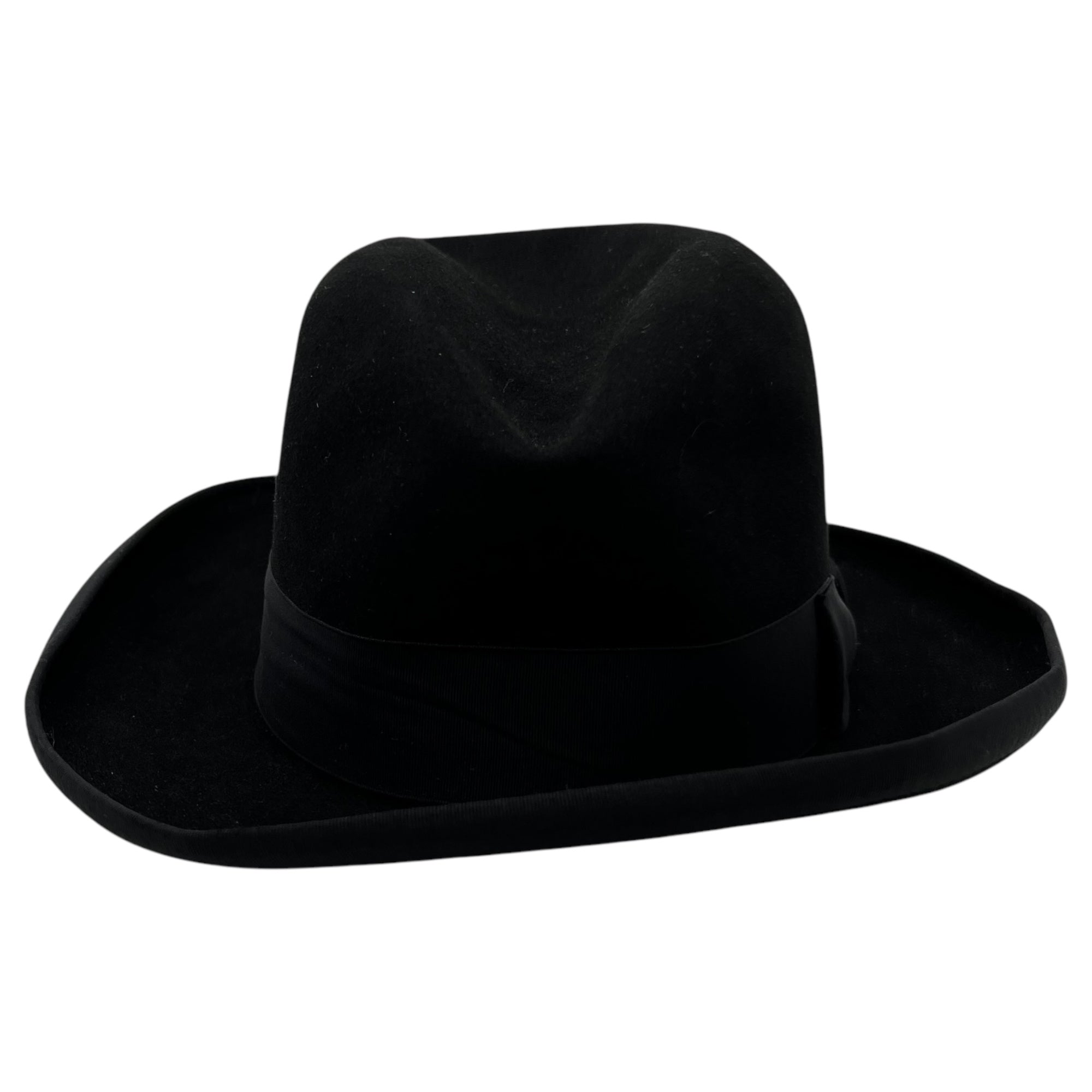 WEGENER(ウェゲナー) vintage federated felt hat ヴィンテージ 中折れ フェルト ハット ブラック