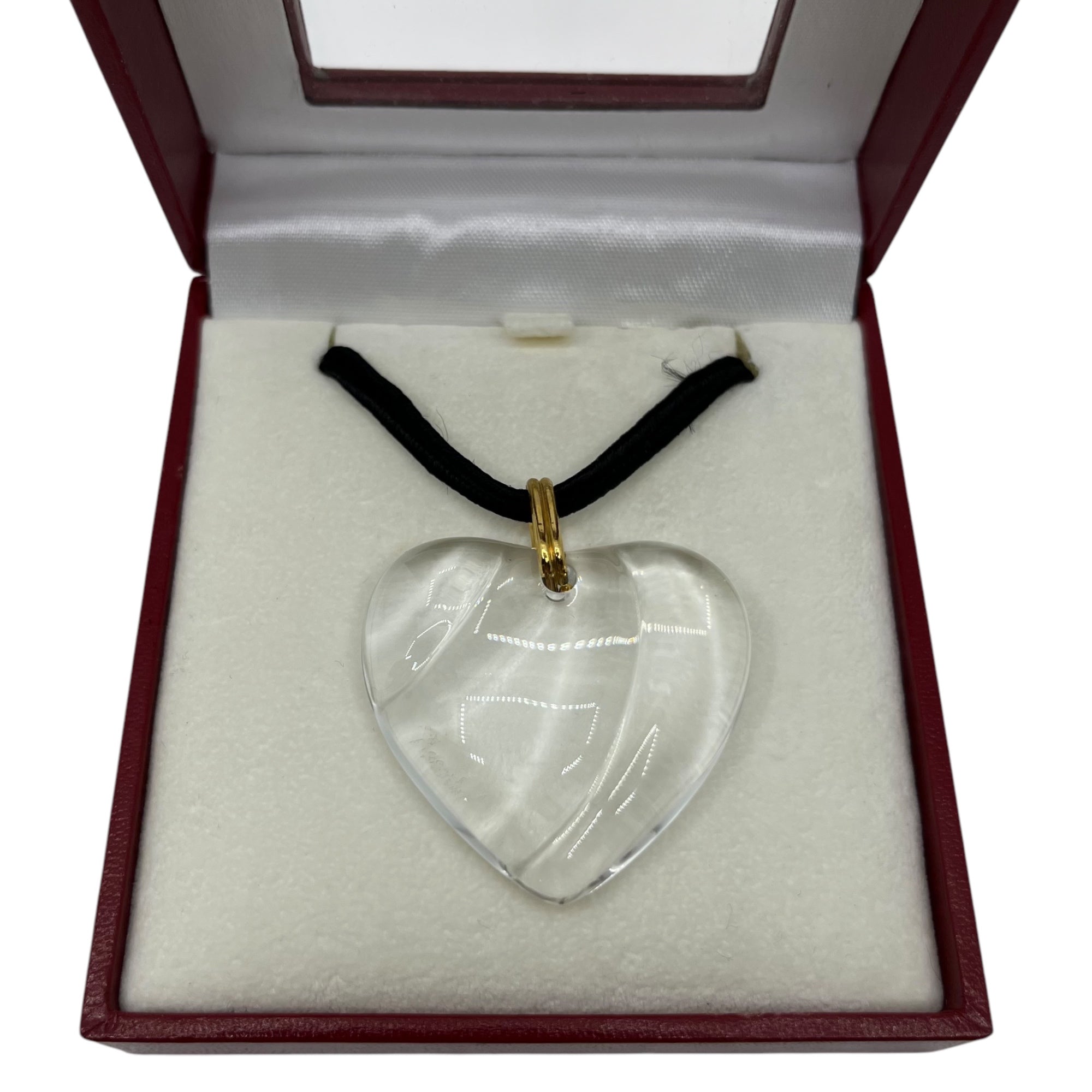 Baccarat(バカラ) Heart motif pendant glass necklace ハートモチーフ ペンダント グラス ネックレス クリア 箱付