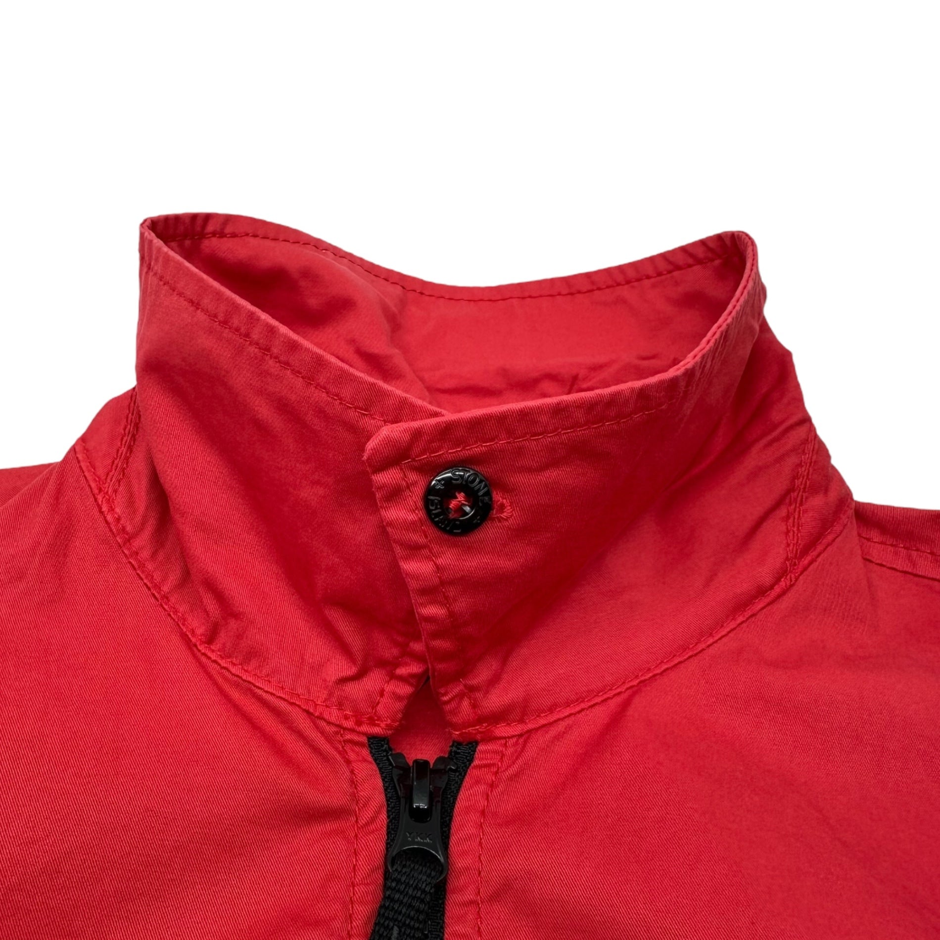 STONE ISLAND(ストーンアイランド) 22AW Patch Pocket Overshirt ポケット ジップ アップ シャツ ジャケット 771510910 L レッド