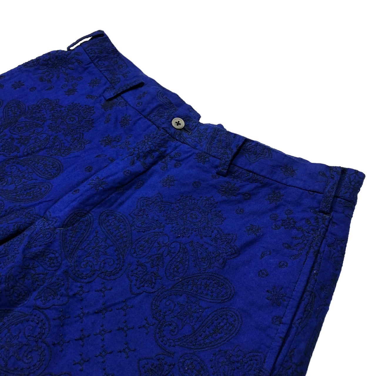 08sircus(08サーカス) 14SS Indian Embroidery Shorts インディアン 刺繍 ショーツ ハーフパンツ 14SM-PT19 SIZE 2/48 ブルー×ブラック