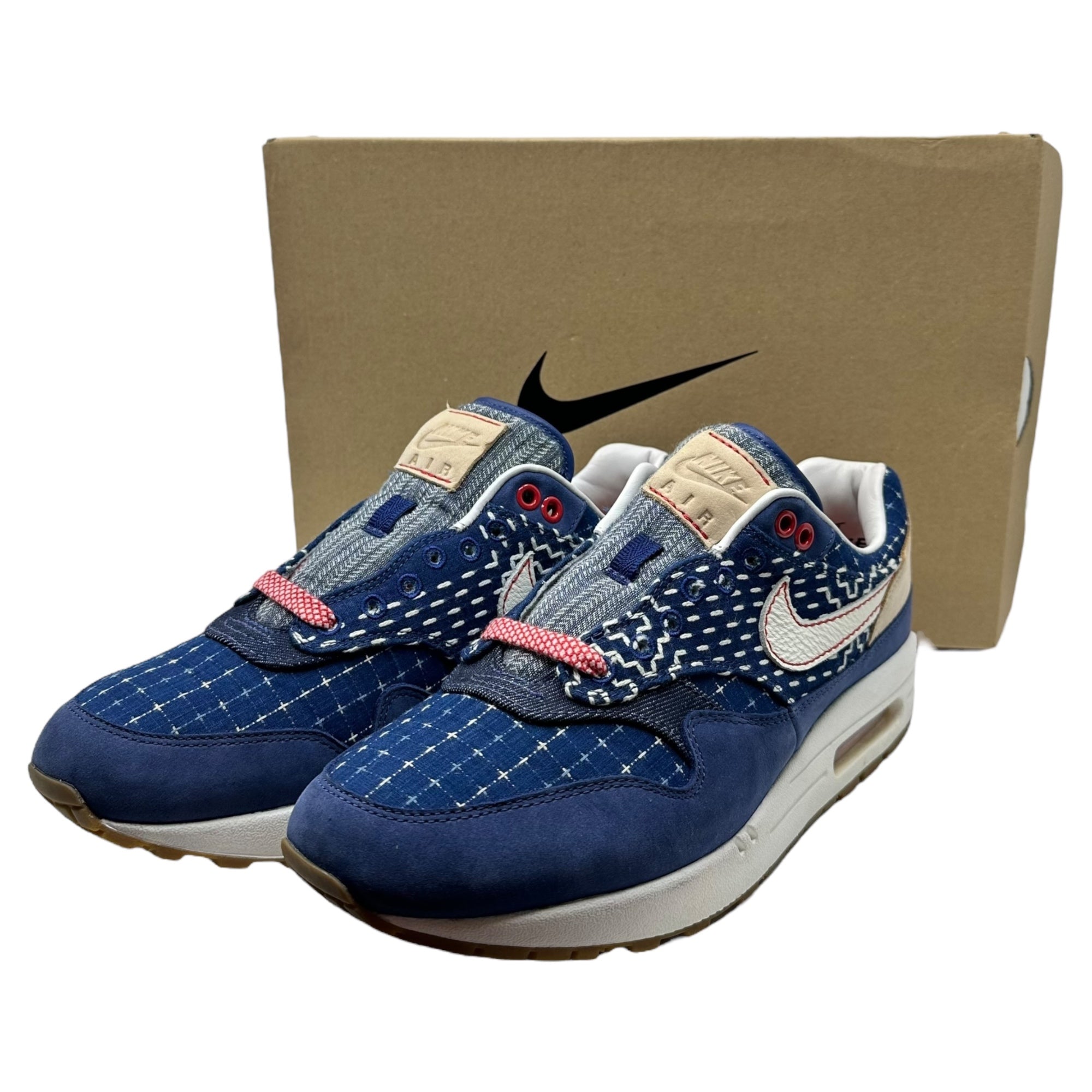 NIKE×DENHAM(ナイキ×デンハム) AIR MAX 1 "BLUE VOID" エアマックス1 "ブルーボイド" CW7603-400 27.5cm ネイビー 箱付 コラボ 刺し子 スニーカー