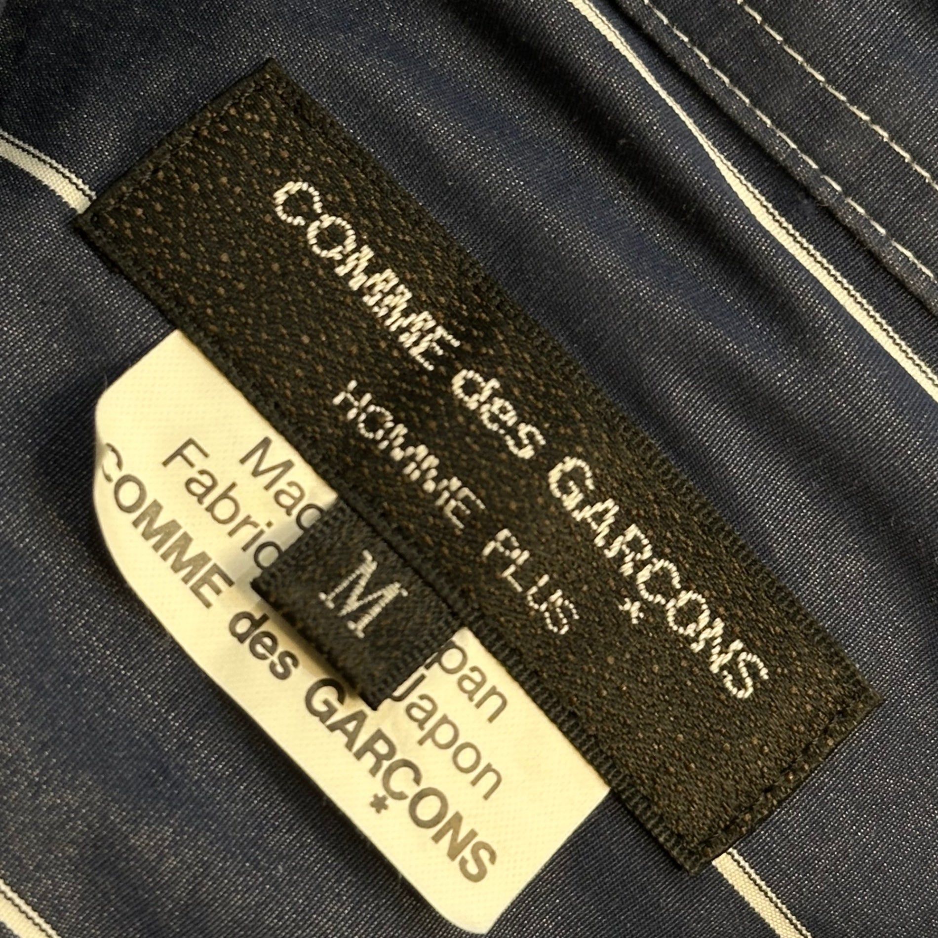 COMME des GARCONS HOMME PLUS(コムデギャルソンオムプリュス) 2020AW Argyle-Layered Striped Long Shirt アーガイル レイヤード ストライプ ロング シャツ PF-B015 M ホワイト×ブラック×ネイビー AD2020