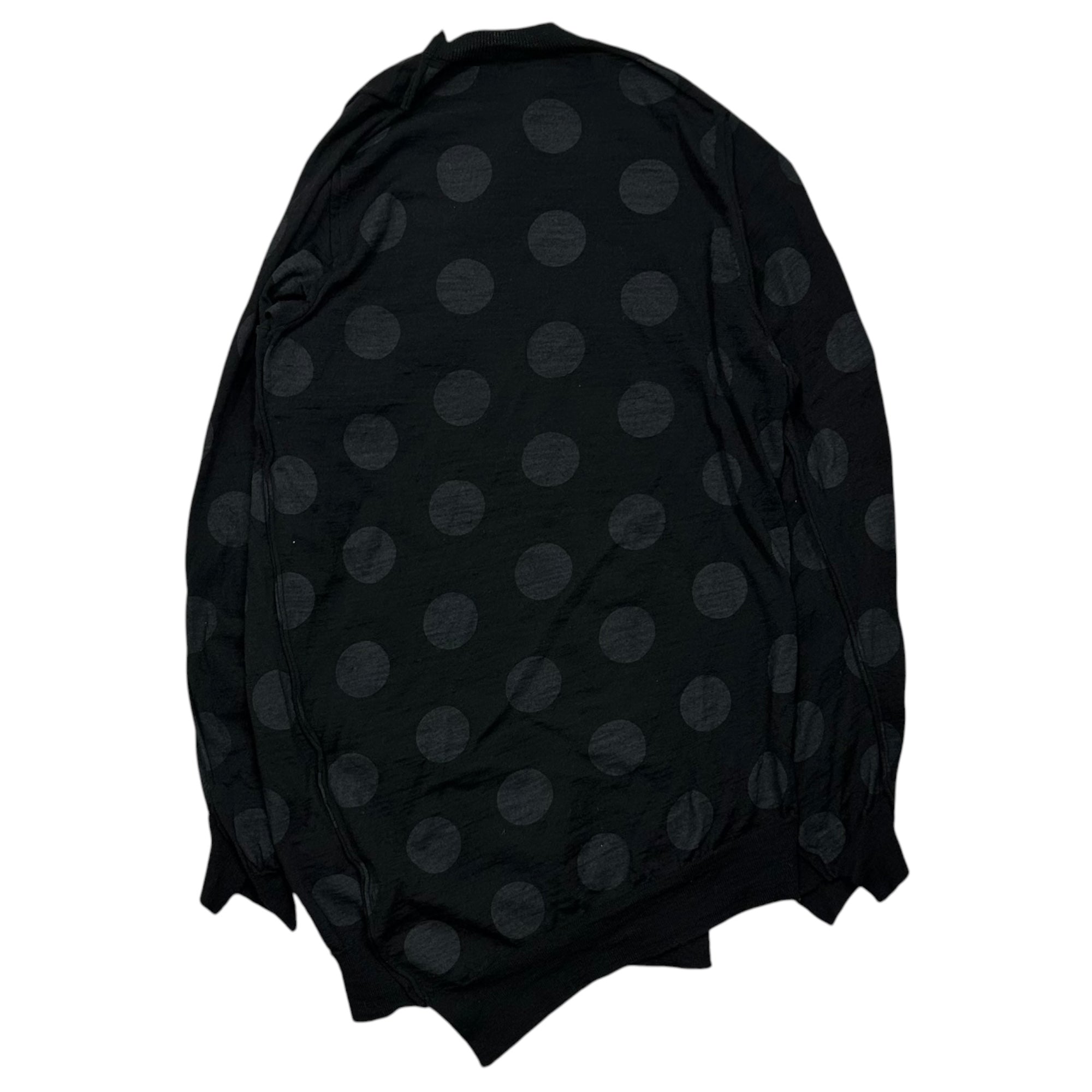JUNYA WATANABE(ジュンヤワタナベ) 2026SS Asymmetric Polka Dot Wool Knit アシンメトリー ドット ウール ニット JQ-N019 L ブラック