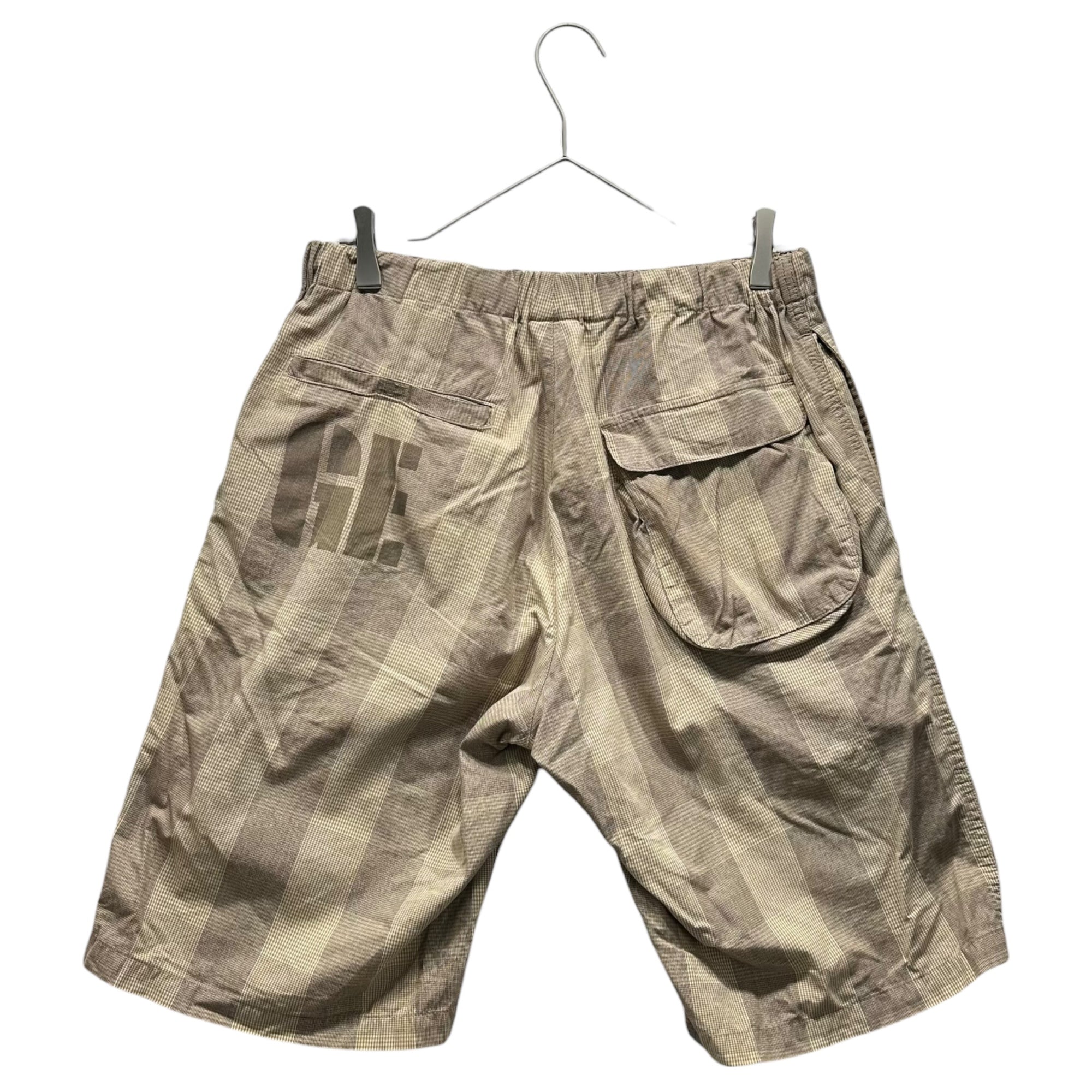 GOODENOUGH(グッドイナフ) 90's Back GE Print Check Easy Shorts 90年代 バック プリント チェック イージー ショーツ ハーフパンツ M ブラウン 90年代オリジナル 藤原ヒロシ