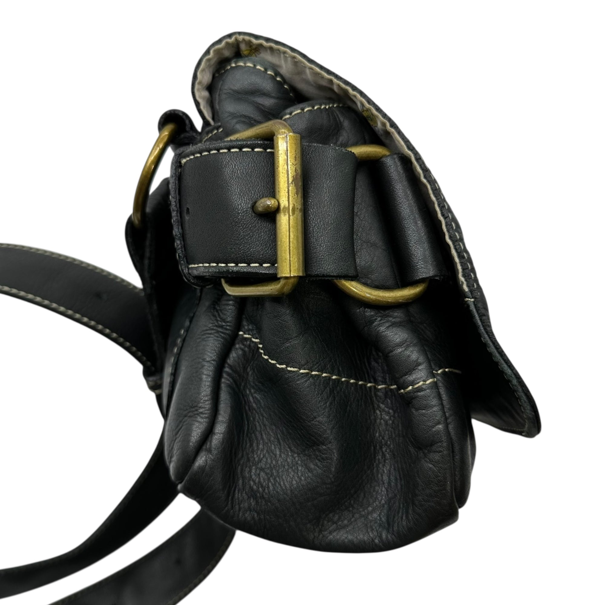 Vivienne Westwood ACCESSORIES(ヴィヴィアンウエストウッドアクセサリー) Orb Logo Leather Harness Shoulder Bag オーブ ロゴ レザー ハーネス ショルダー バッグ ブラック