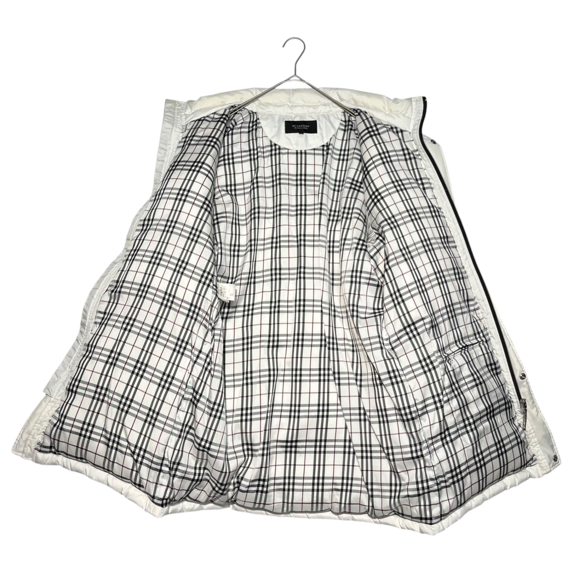 BURBERRY BLACK LABEL(バーバリーブラックレーベル) Silver fox fur down coat シルバーフォックス ファー ダウン コート BMP03-134-03 L ホワイト