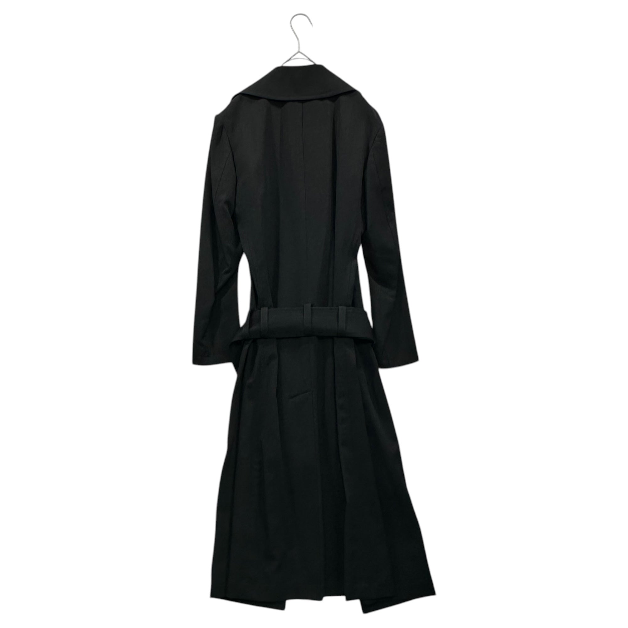 YOHJI YAMAMOTO(ヨウジヤマモト) 19AW Wool Gabardine Big-Collared Belted Coat ウール ギャバジン ビッグカラー ベルト コート FD-C01-100 2(M程度) ブラック