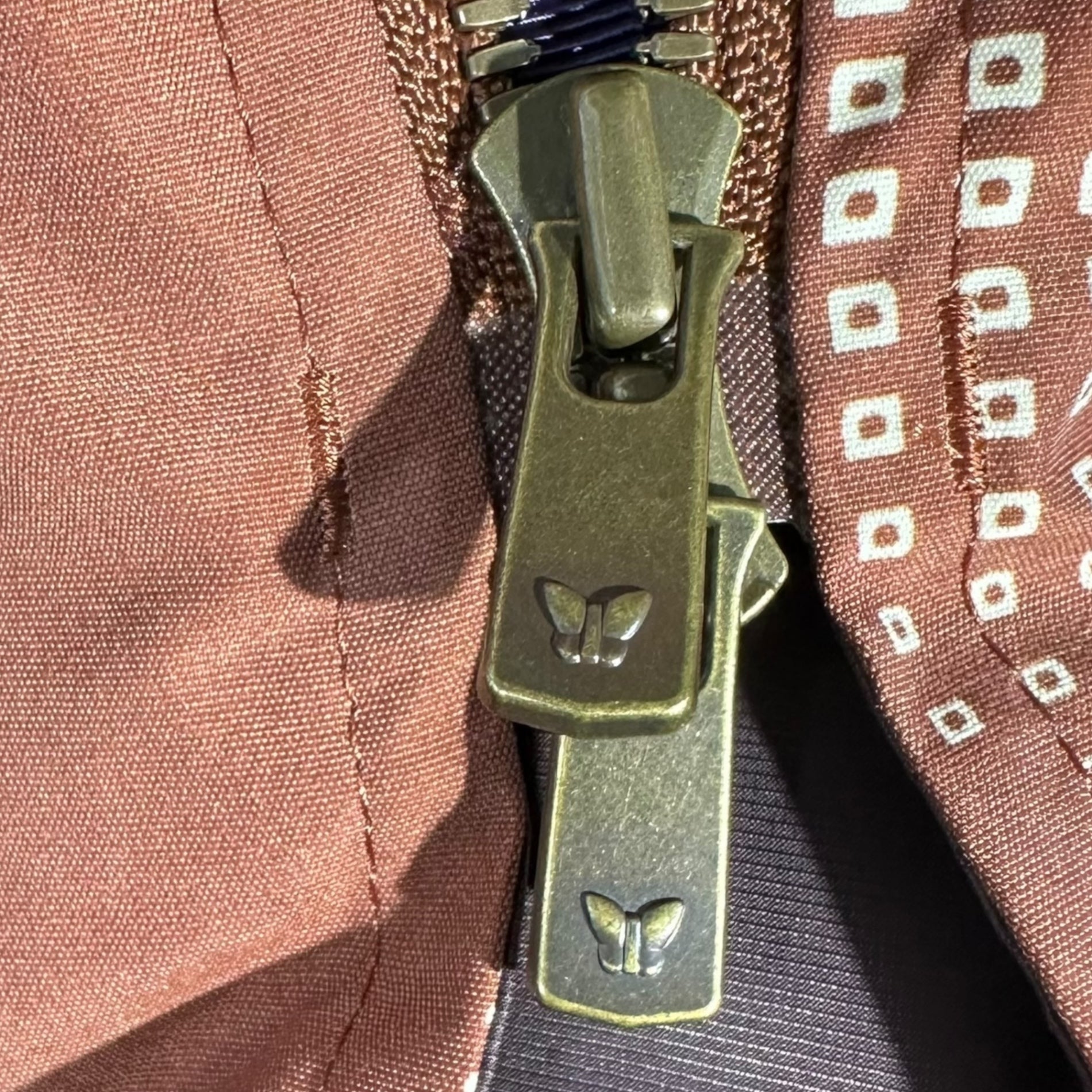 NEEDLES(ニードルズ) SUR COAT PRINTED NYLON ドット柄 ナイロン ダウン ブルゾン LQ143 XS ブラウン ジャケット