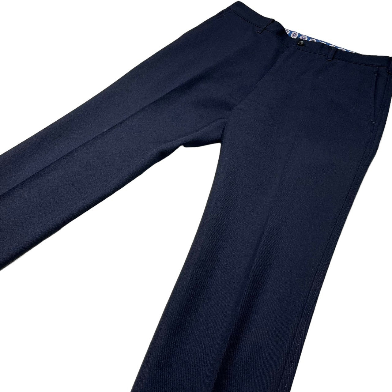 COMME des GARCONS HOMME(コムデギャルソンオム) 12AW cropped wool slacks クロップド ウール スラックス HJ-P031 M ネイビー AD2012 パンツ 裏地 ストレート