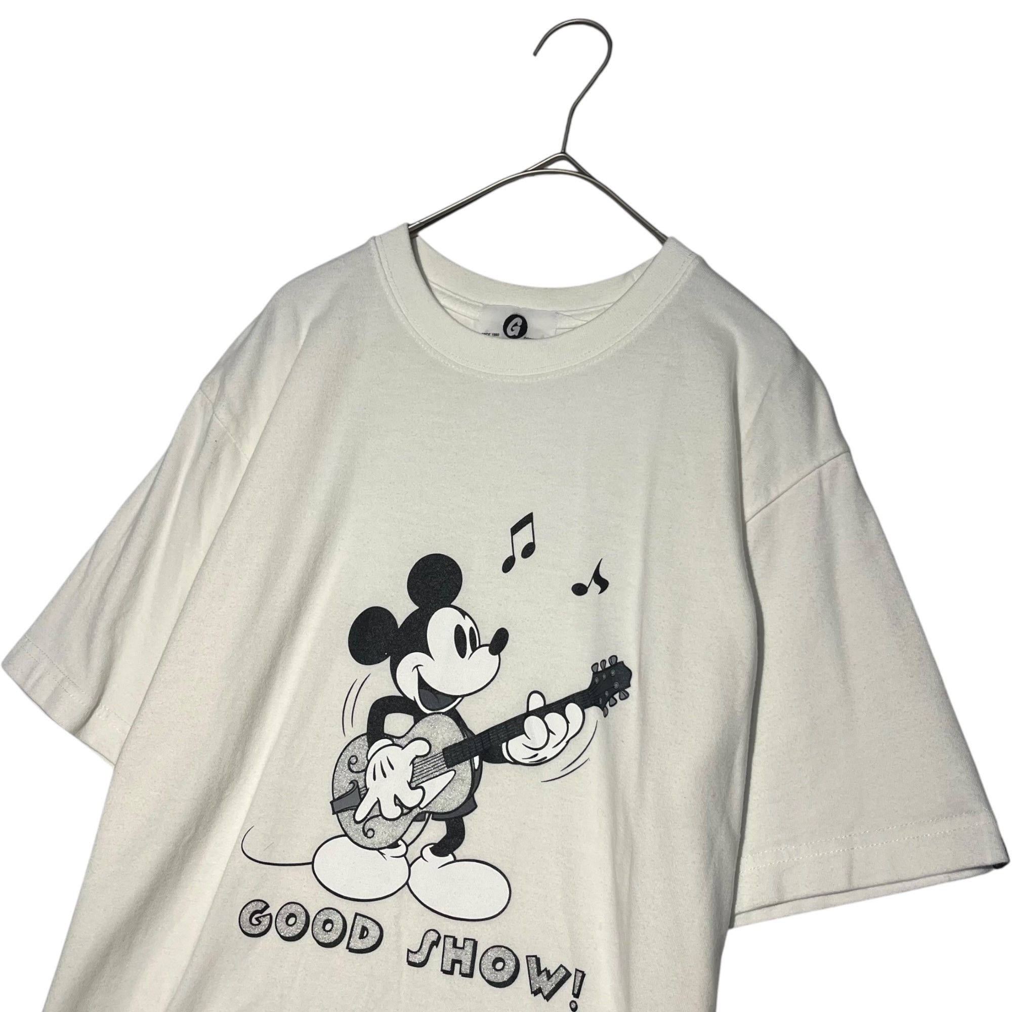 GOODENOUGH(グッドイナフ) GOOD SHOW! Mickey Mouse print T-shirt GOOD SHOW! ミッキーマウス プリント Tシャツ 復刻 M ホワイト×ブラック