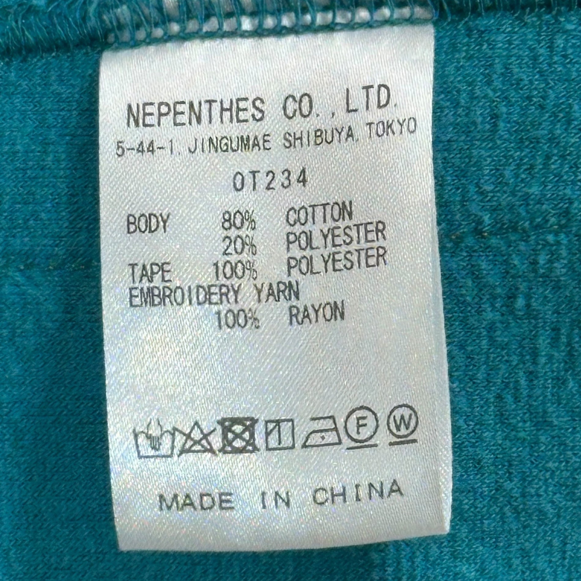 NEEDLES(ニードルズ) 24SS TRACK HOODY - C/Pe Velour トラック フーディー ベロア 0T234 L ターコイズブルー×イエロー プルオーバー パーカー ロゴ turquoise