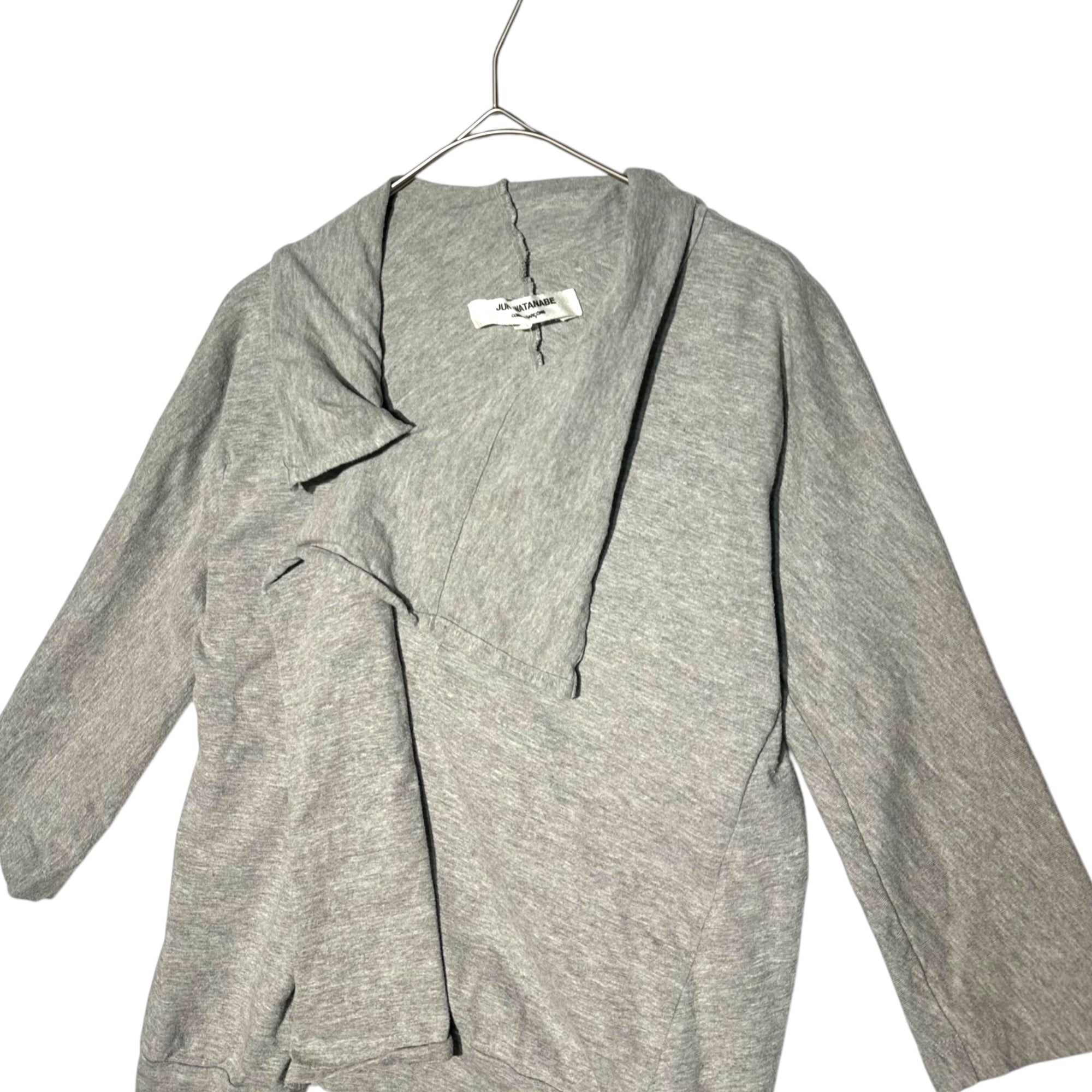 COMME des GARCONS JUNYA WATANABE(コムデギャルソンジュンヤワタナベ) 07SS Front ruffle long sleeve short length cut and sew 前フリル 長袖 ショート レングス カットソー JS-T068 S グレー AD2006