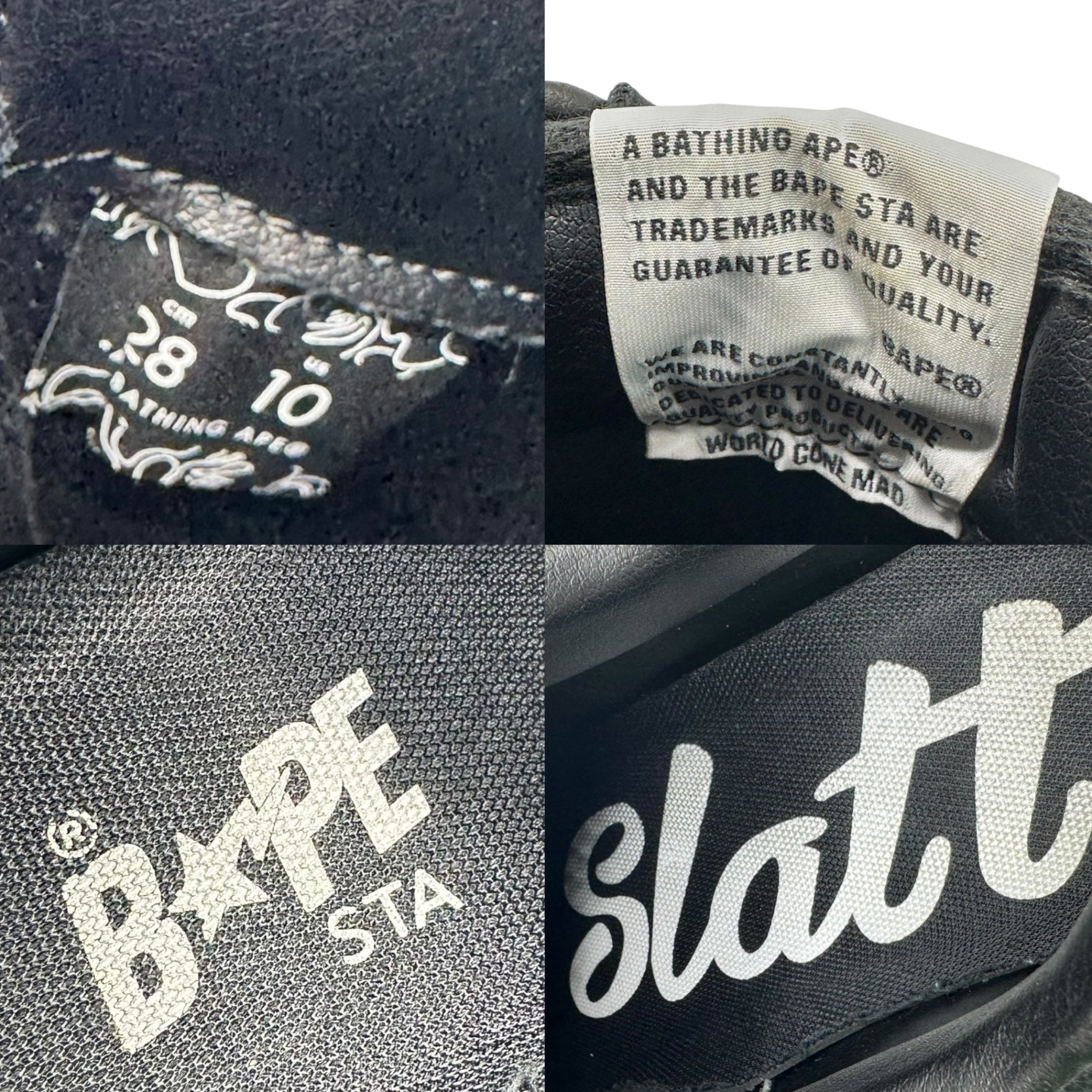 A BATHING APE(アベイシングエイプ) GUNNA BAPE STA™ ガンナ ペイプ スタ ローカット スニーカー 1G73191927 28.0cm ブラック×グリーン