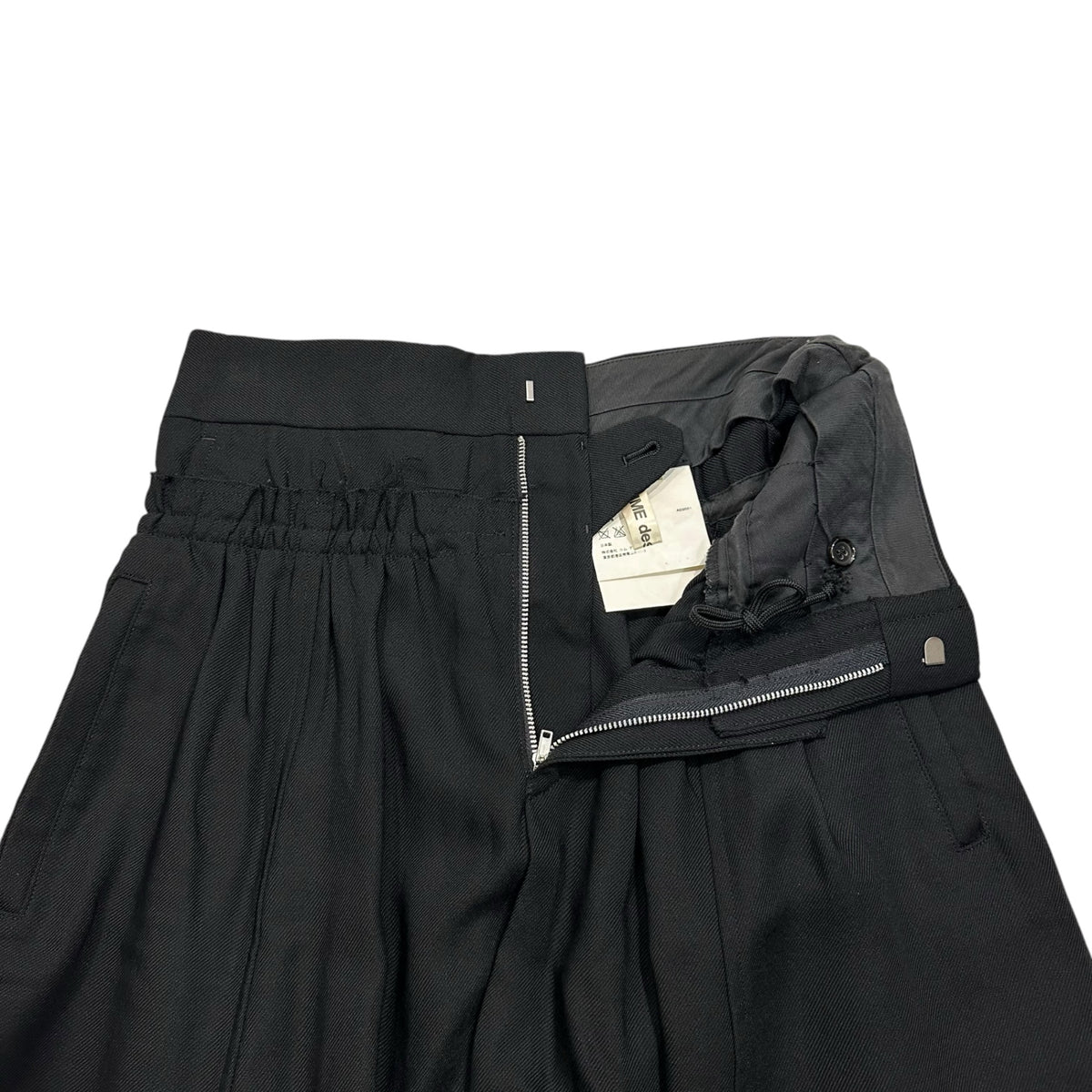 COMME des GARCONS(コムデギャルソン) 2002SS Hem-Zip Skirt-Style Super Sarouel Pants 裾ジップ スカートライク スーパー サルエル パンツ GE-P002 S ブラック AD2001 00s アーカイブ