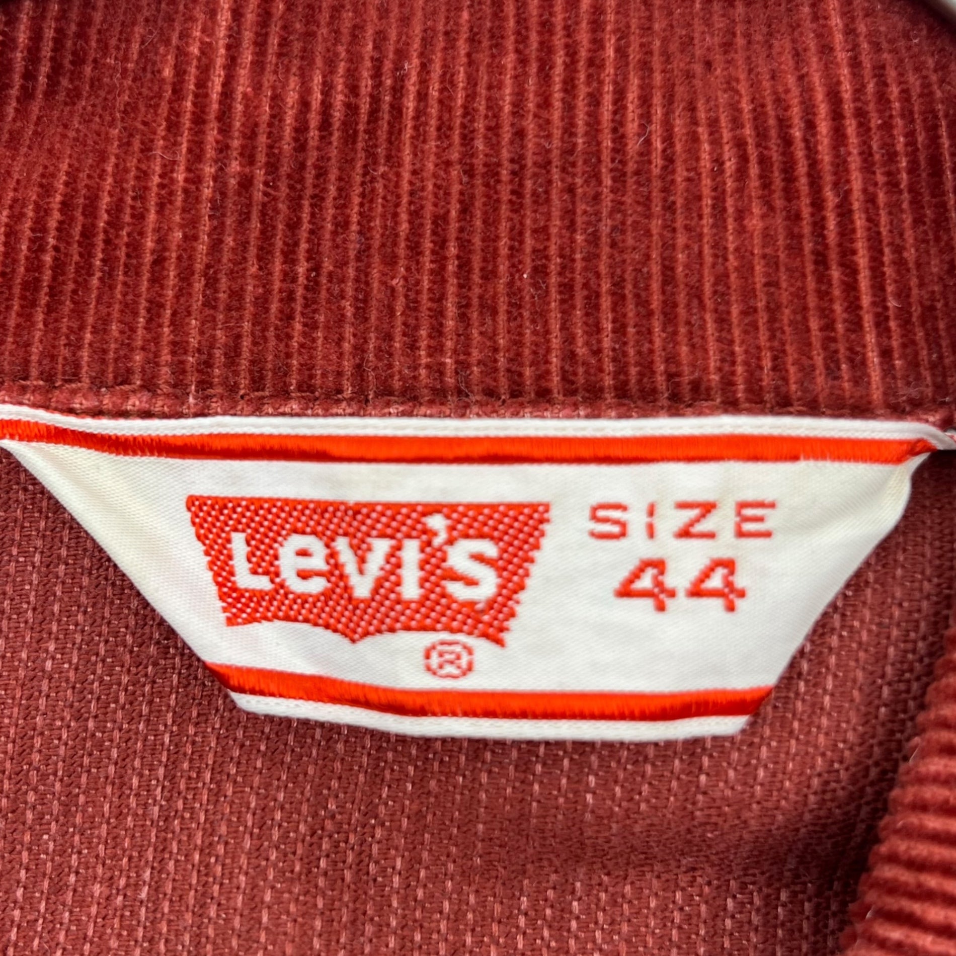 Levi's(リーバイス) 70's VINTAGE CORDUROY TRUCKER JACKET ヴィンテージ コーデュロイ トラッカー ジャケット 70505-1587 44 レッドブラウン 裏529 USA製