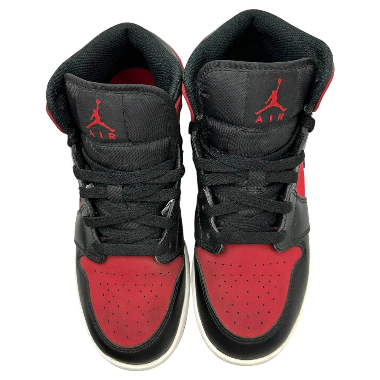 NIKE(ナイキ) AIR JORDAN 1 MID GYM RED BLACK (GS) エアジョーダン1 ミッド "ジム レッド ブラック” 554725-610 24cm ブラック×レッド ハイカット スニーカー