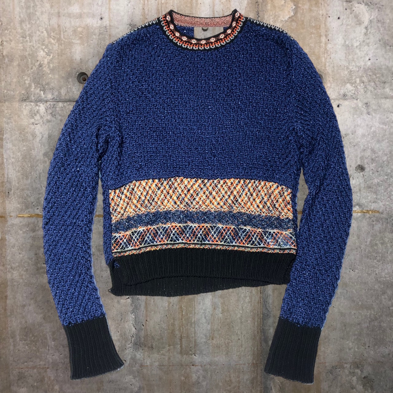 mame kurogouchi(マメクロゴウチ) 19AW LAME TWEED KNIT PULLOVER MM19AW-KN066 1(Sサイズ程度) ブルー