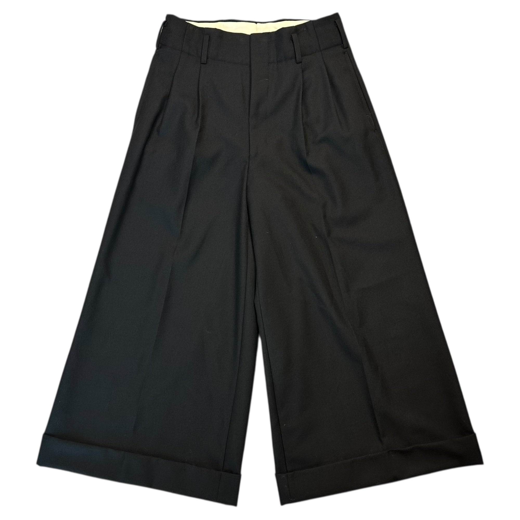 【SALE対象外】COMME des GARCONS(コムデギャルソン) 23SS Wool Polyester 2-Tuck Wide Trousers ウール ポリエステル 2タック ワイド トラウザーズ パンツ GK-P010 XS ブラック AD2022