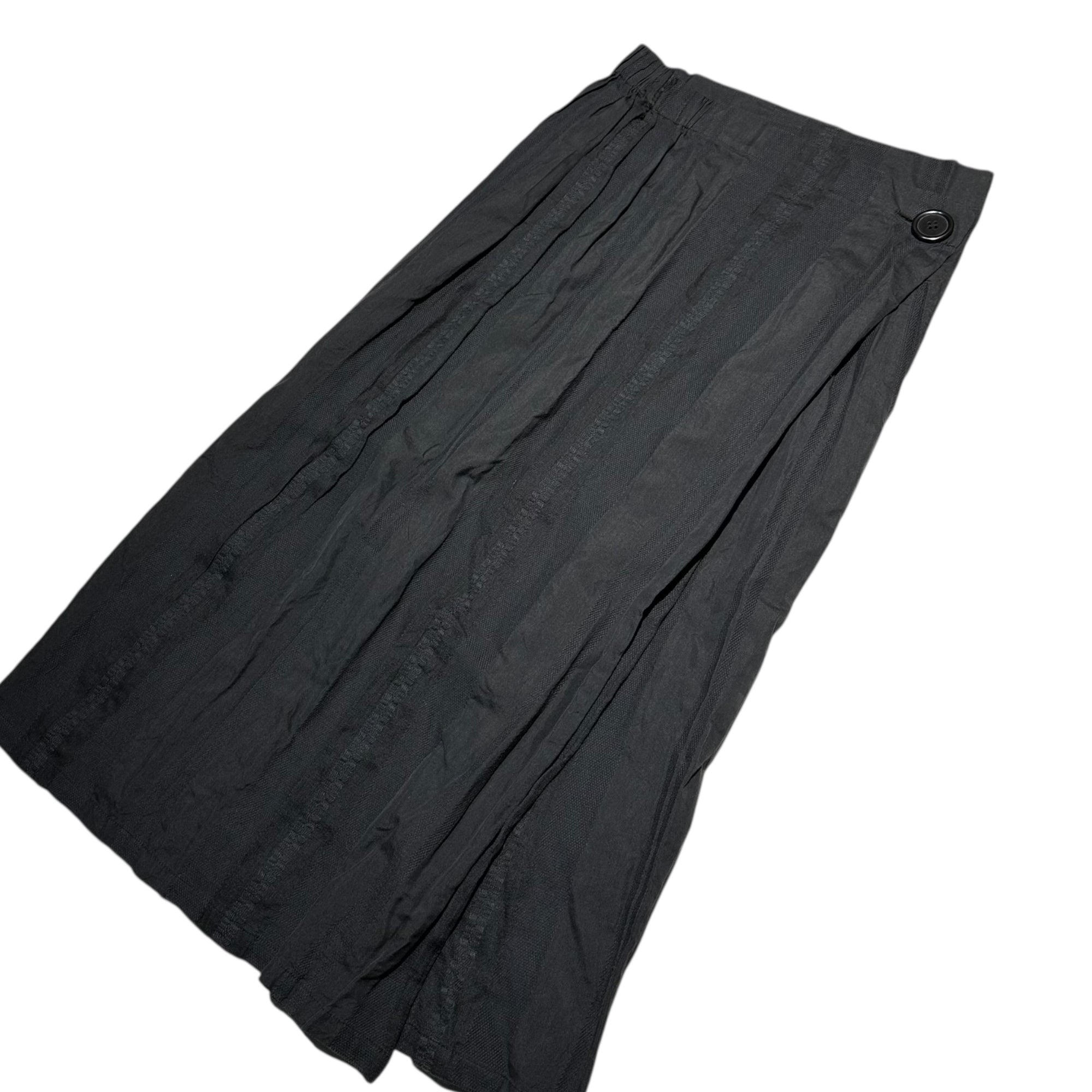 YOHJI YAMAMOTO+NOIR(ヨウジヤマモトプリュスノアール) Striped woven long tight skirt ストライプ 織り ロング タイト スカート NE-S18-006 3(L程度) ブラック