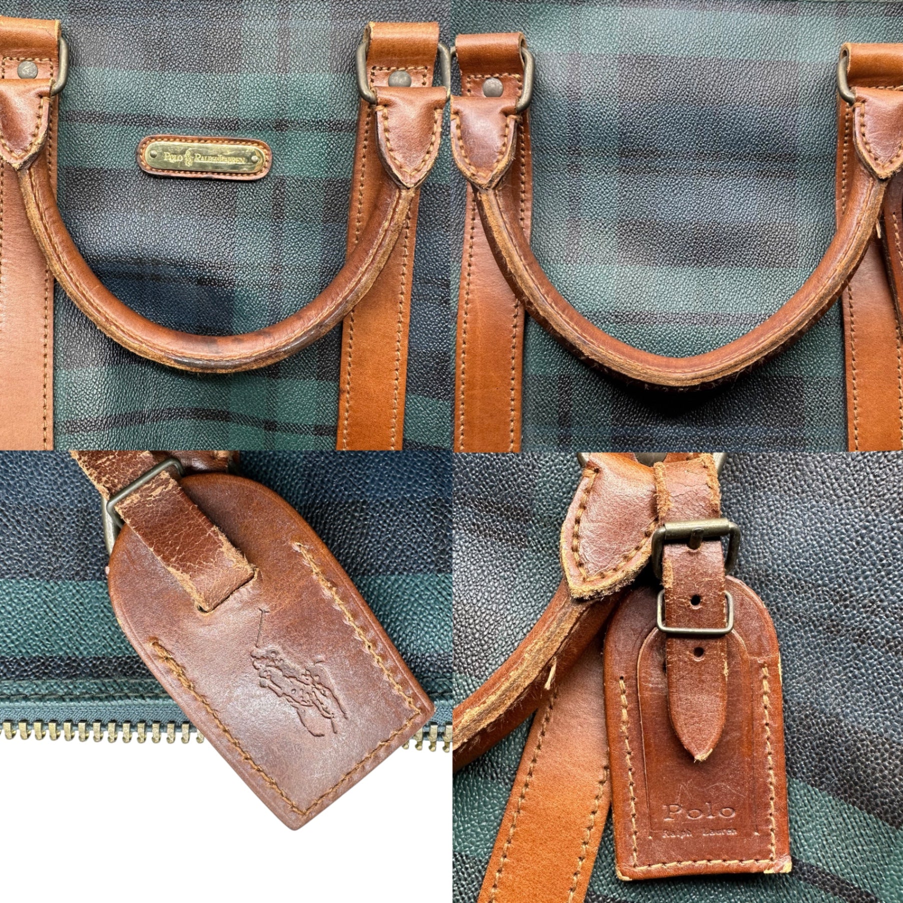 POLO RALPH LAUREN(ポロラルフローレン) Tartan Check Boston Bag タータン チェック ボストン バッグ ネイビー×グリーン 旅行鞄 ショルダー