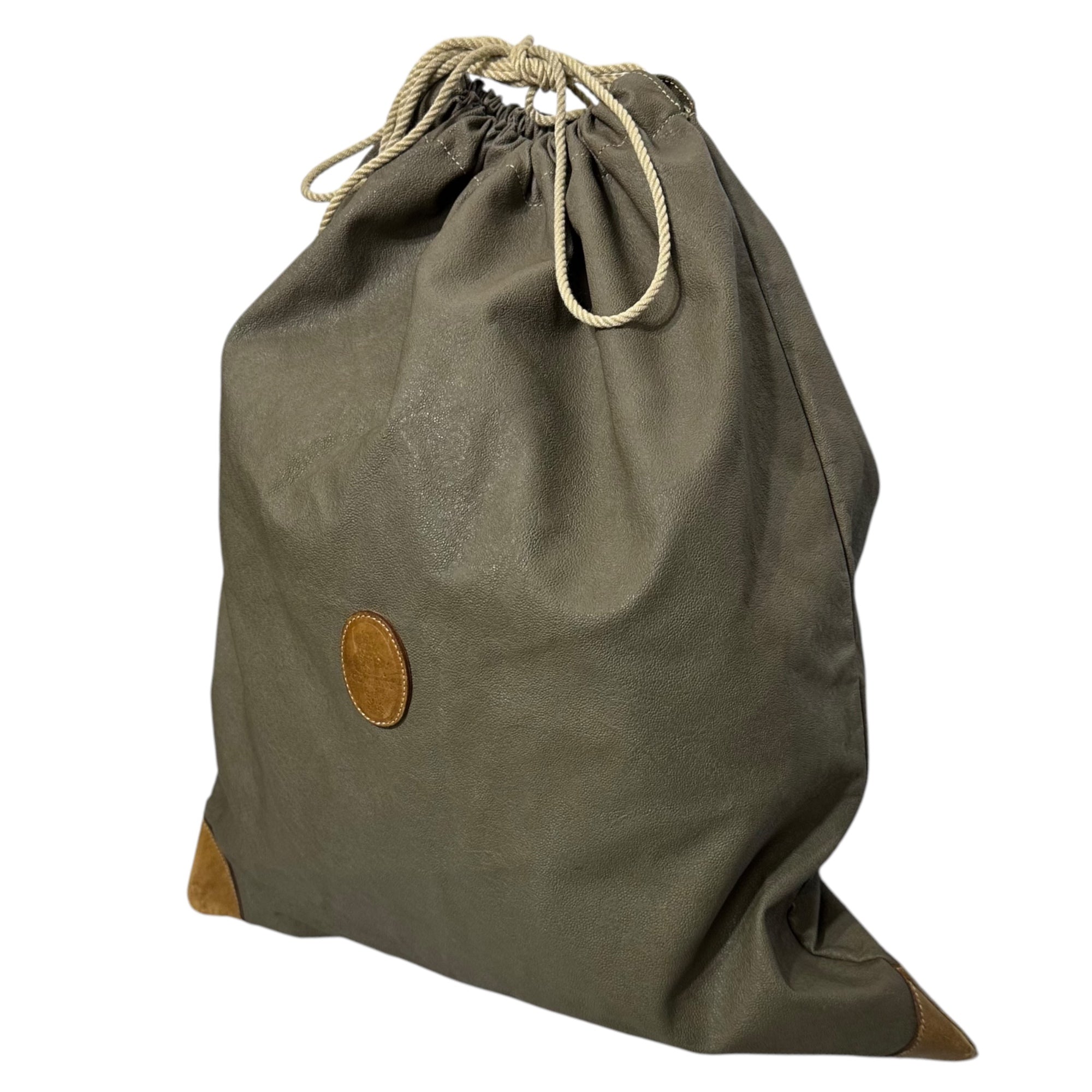 C.P.COMPANY(シーピーカンパニー) 90's~00's Drawstring bag 巾着 バッグ カーキ レザー ナップサック