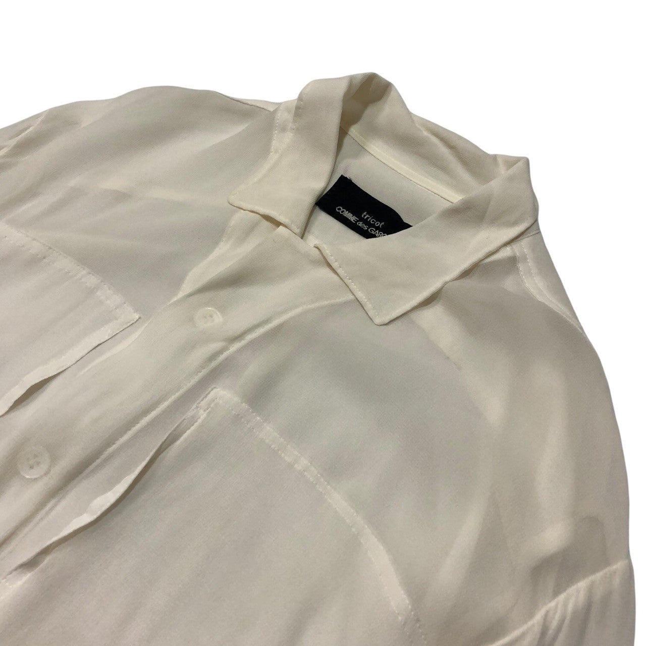 tricot COMME des GARCONS(トリココムデギャルソン) 80's see-through rayon shirt シースルーレーヨンシャツ TB-110020 表記なし(M程度) ホワイト AD1988