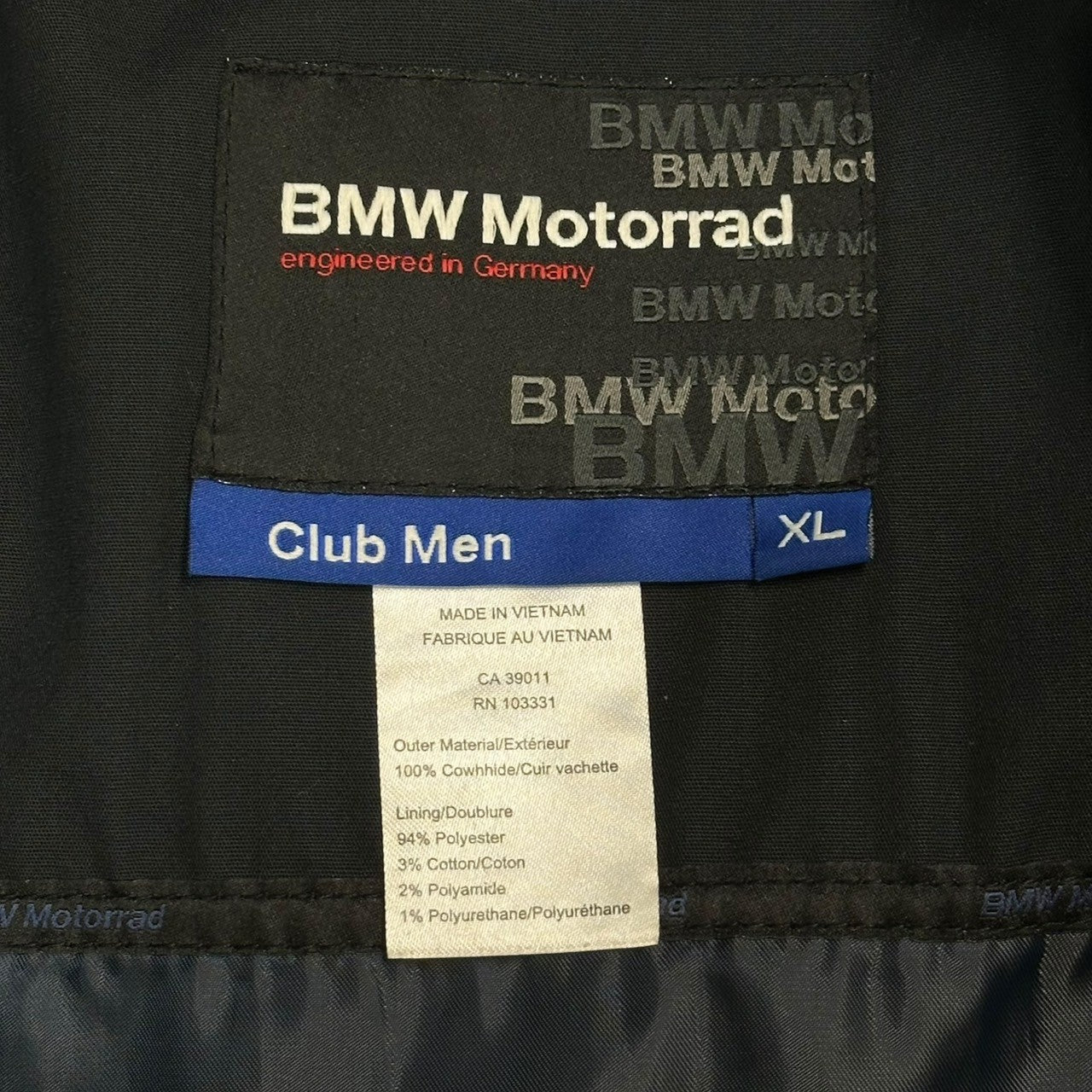 BMW Motorrad(ビーエムダブリューモトラッド) Club Men Riders Leather Jacket クラブ マン ライダース レザー ジャケット XL ブラック レーシング バイク 肩肘パット入り