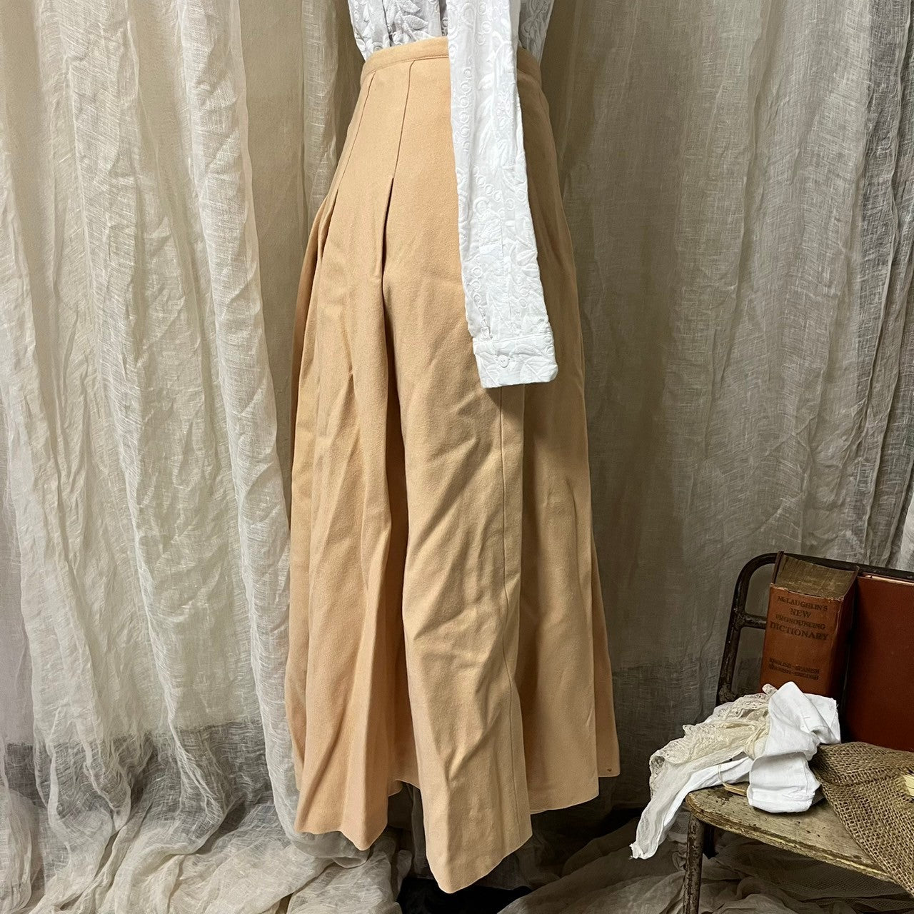 Euro Vintage(ヨーロッパヴィンテージ) cacharel(キャシャレル)_60's~ pale tone wool flare skirt/ペールトーンウールフレアスカート 36(Sサイズ程度) ピンク
