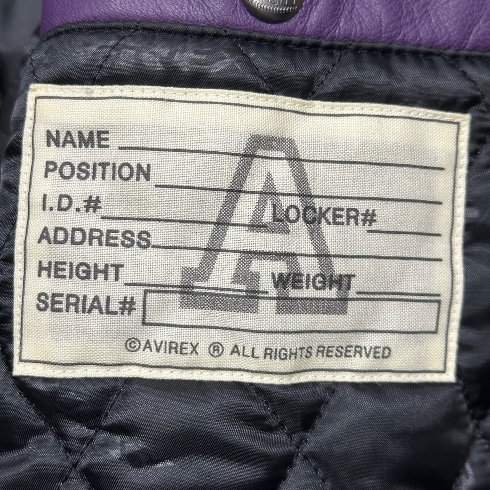 AVIREX(アヴィレックス) VARSITY JACKET CROWN LOGO ヴァーシティ ジャケット クラウン ロゴ 783-3250078 M パープル