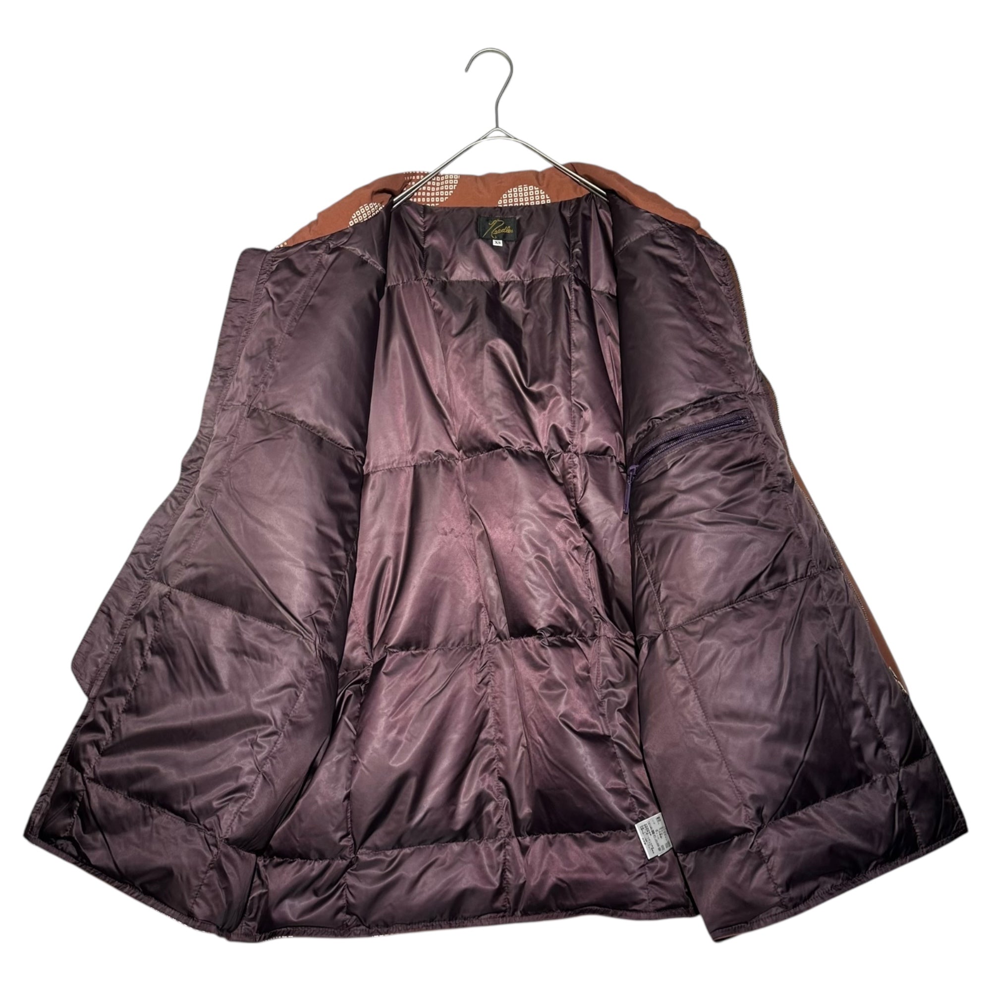 NEEDLES(ニードルズ) SUR COAT PRINTED NYLON ドット柄 ナイロン ダウン ブルゾン LQ143 XS ブラウン ジャケット