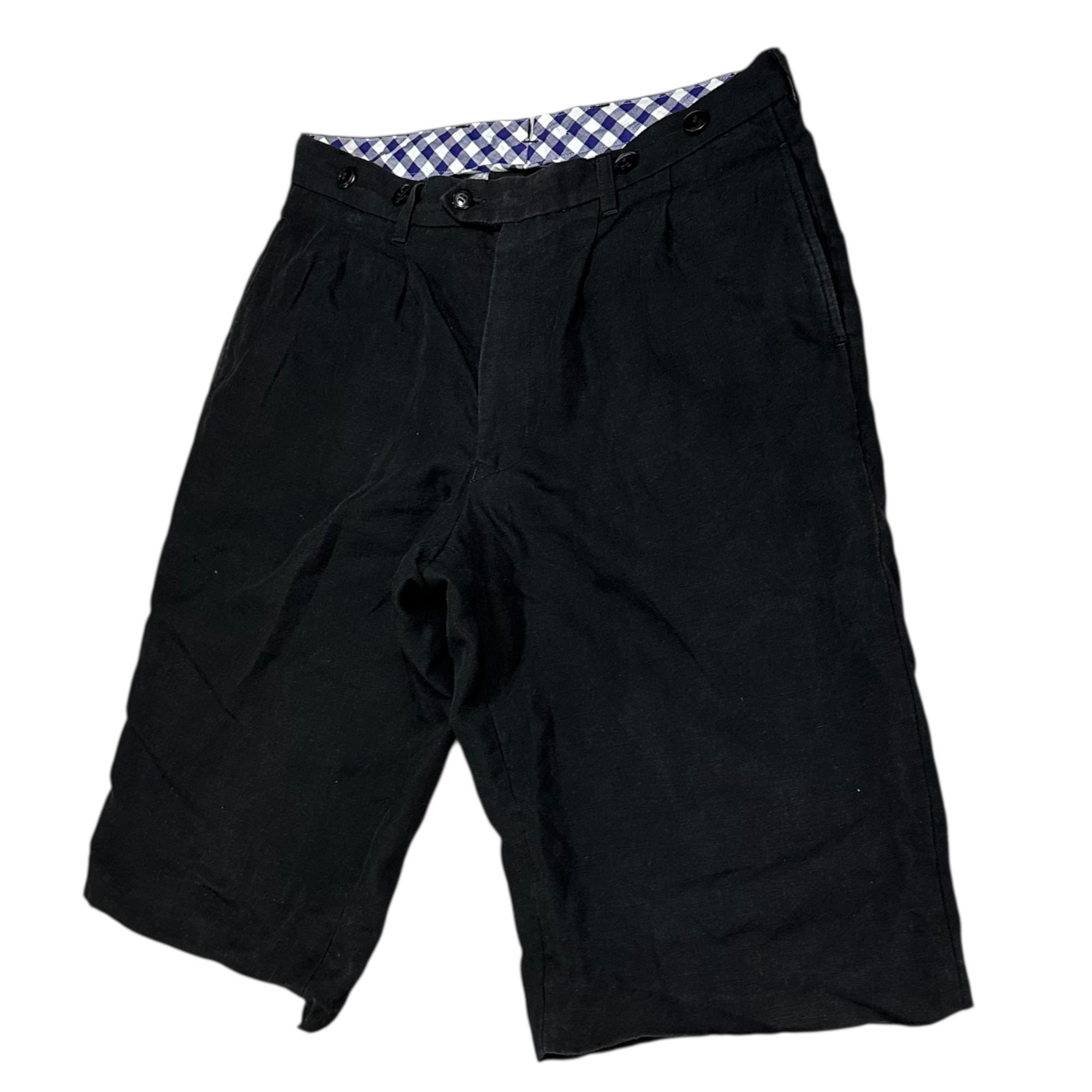 COMME des GARCONS JUNYA WATANABE MAN(コムデギャルソンジュンヤワタナベマン) 21SS 2-tuck 6'' length linen pants 2タック 6分丈 リネン パンツ WG-P034 M ブラック AD2020 ハーフ ショート ショーツ