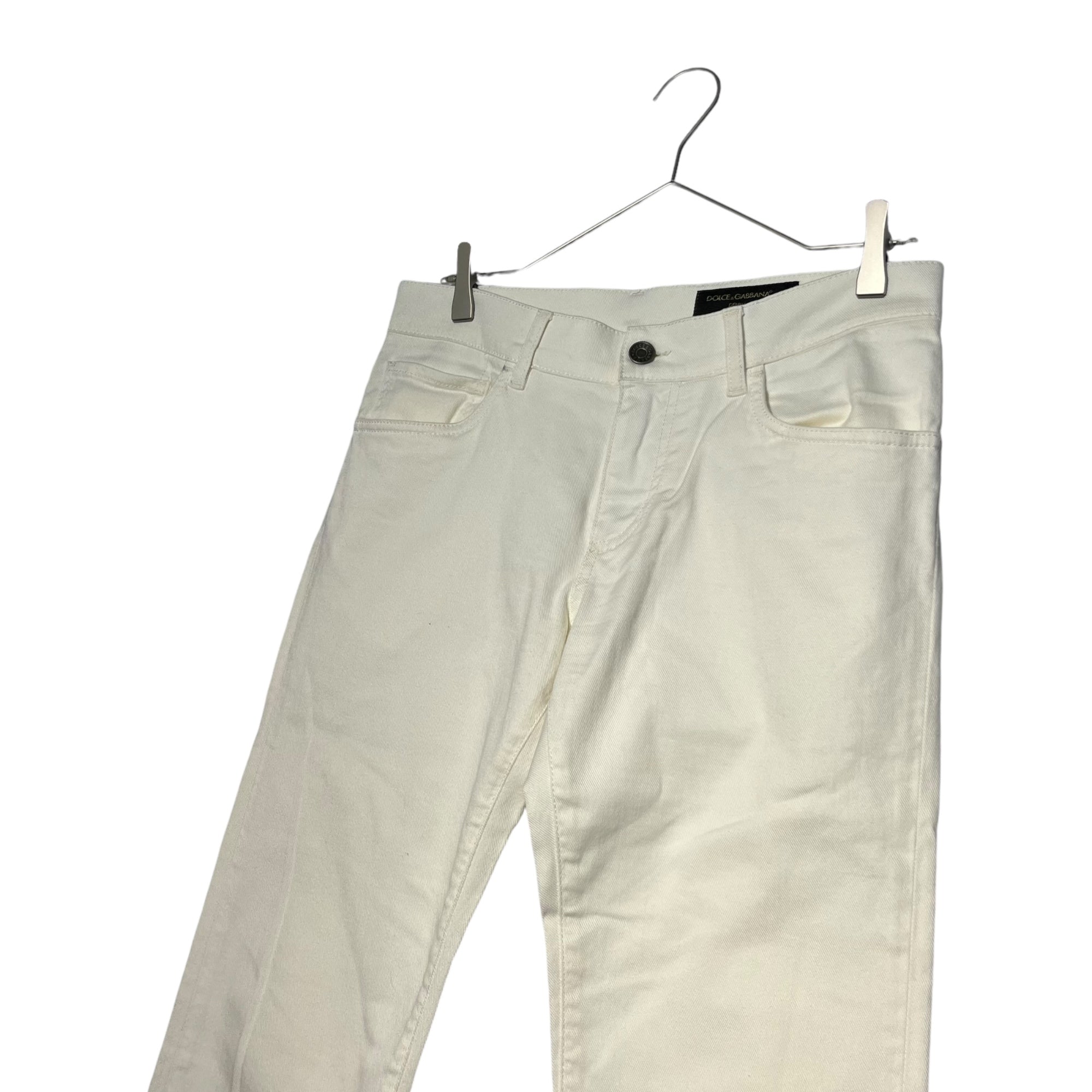 DOLCE&GABBANA(ドルチェ&ガッバーナドルガバ) white collar slim denim pants ホワイトカラー スリム デニム パンツ GY07LD G8V52 46(M程度) ホワイト