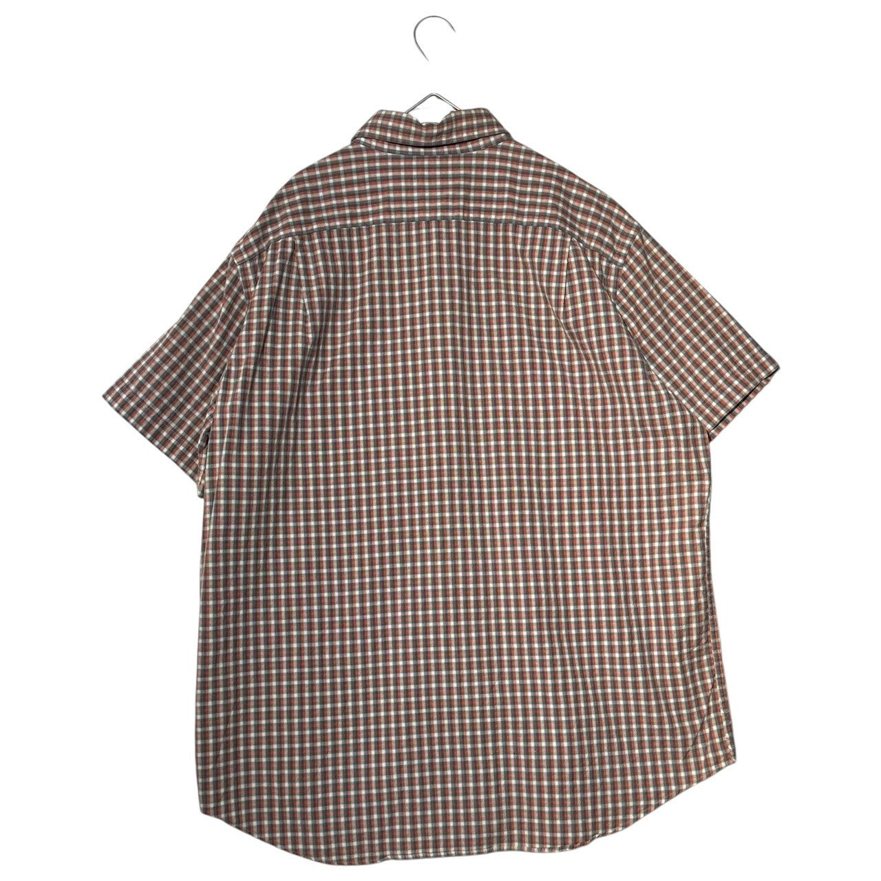 RALPH LAUREN(ラルフローレン) Pony Logo Embroidery Short Sleeve Check Shirt ポニー ロゴ 刺繍 半袖 チェック シャツ L オレンジ×グレー