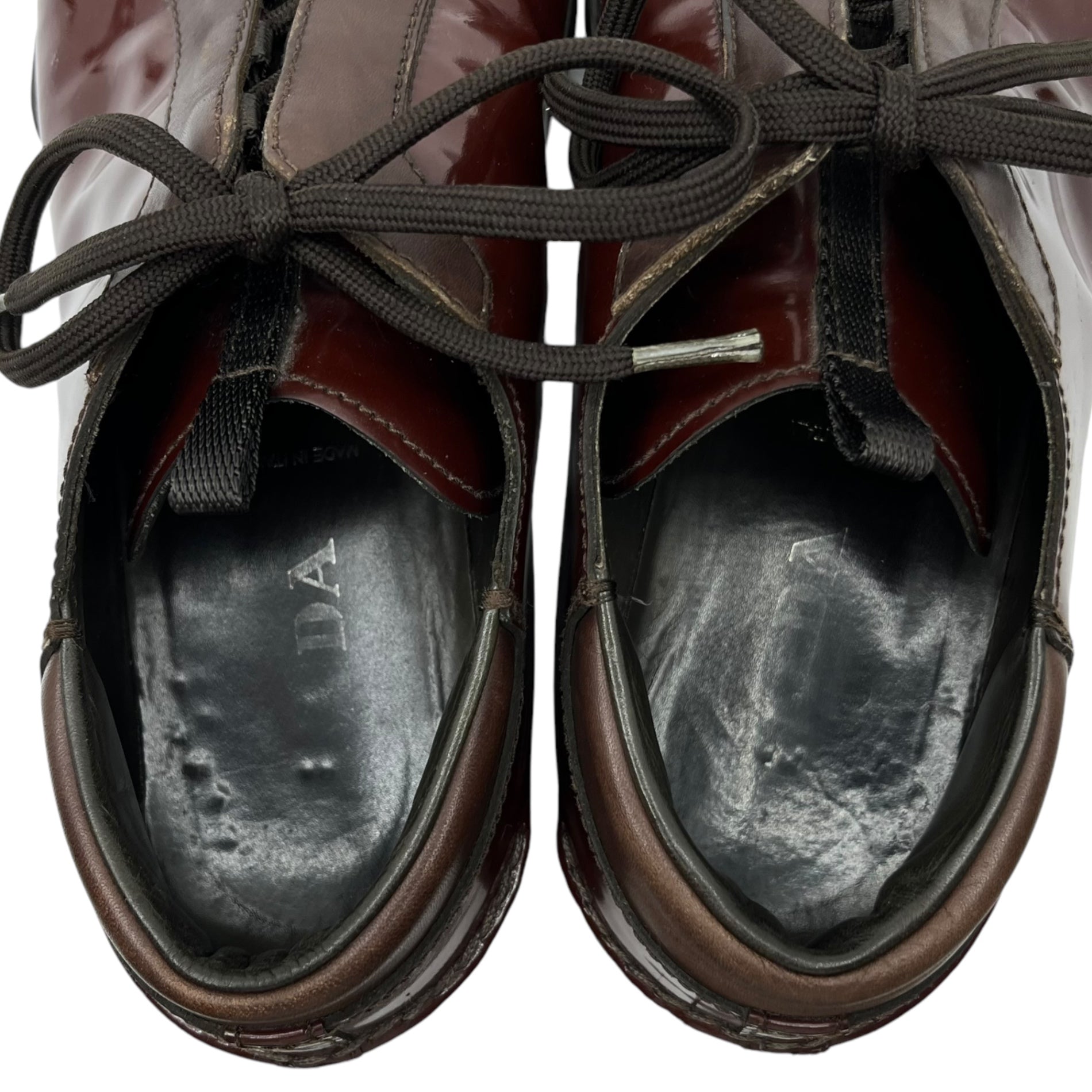 PRADA(プラダ) 00's Patent leather square toe shoes パテントレザー スクエアトゥ シューズ 1241 8(27cm程度) ブラウン Y2K アーカイブ