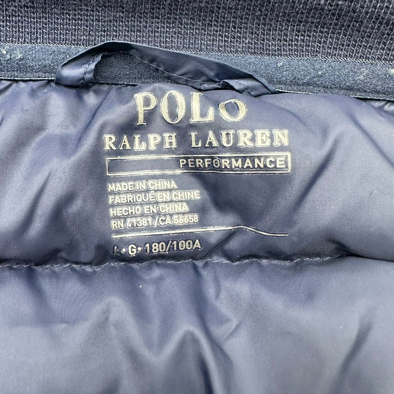POLO RALPH LAUREN(ポロラルフローレン) Sleeve Switching Ribbed Neck Down Blouson Jacket 袖切替 リブネック ダウン ブルゾン ジャケット 710671057001 L ネイビー