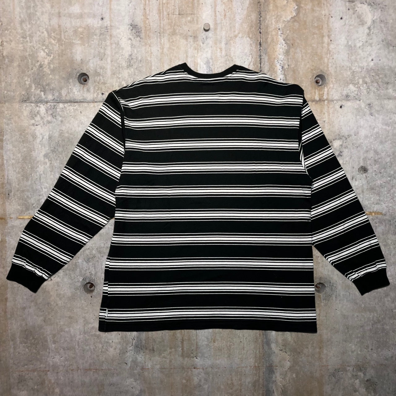 WTAPS(ダブルタップス) 22AW BDY 01 / LS / COTTON. TEXTILE/ボーダー長袖カットソー 222ATDT-CSM13 X03 ブラック