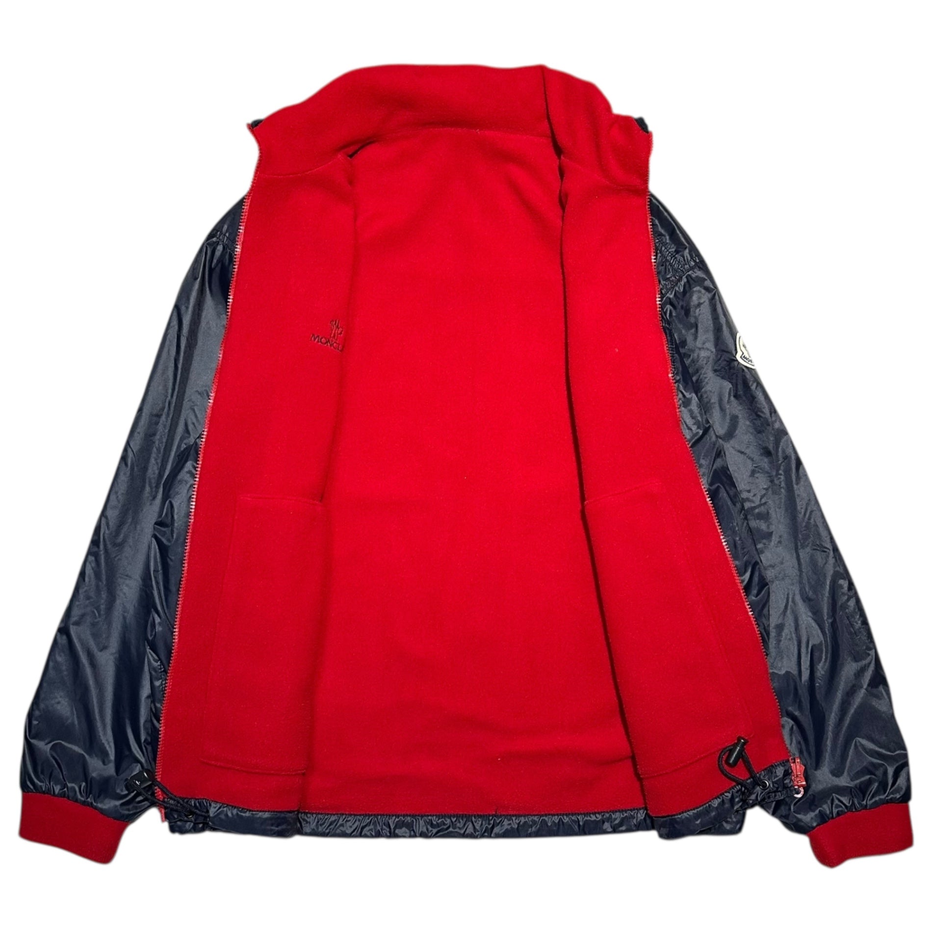MONCLER(モンクレール) Fleece Reversible Logo Patch Decorative Zip-Up Jacket フリース リバーシブル ロゴワッペン 装飾 ジップアップ ジャケット M ネイビー×レッド HUSKY OLD