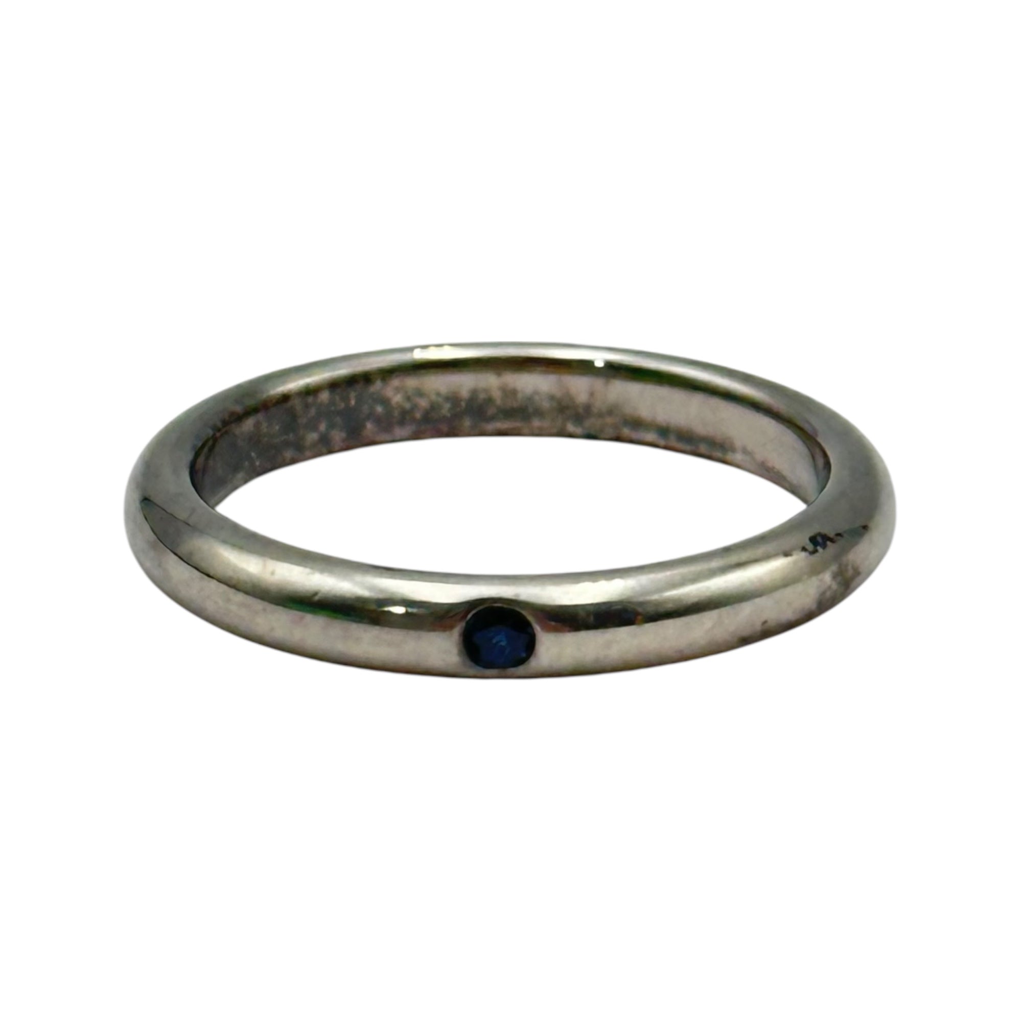 TIFFANY & CO.(ティファニー) Sapphire Stacking Band Ring サファイア スタッキング バンド リング 12号 シルバー×ブルー