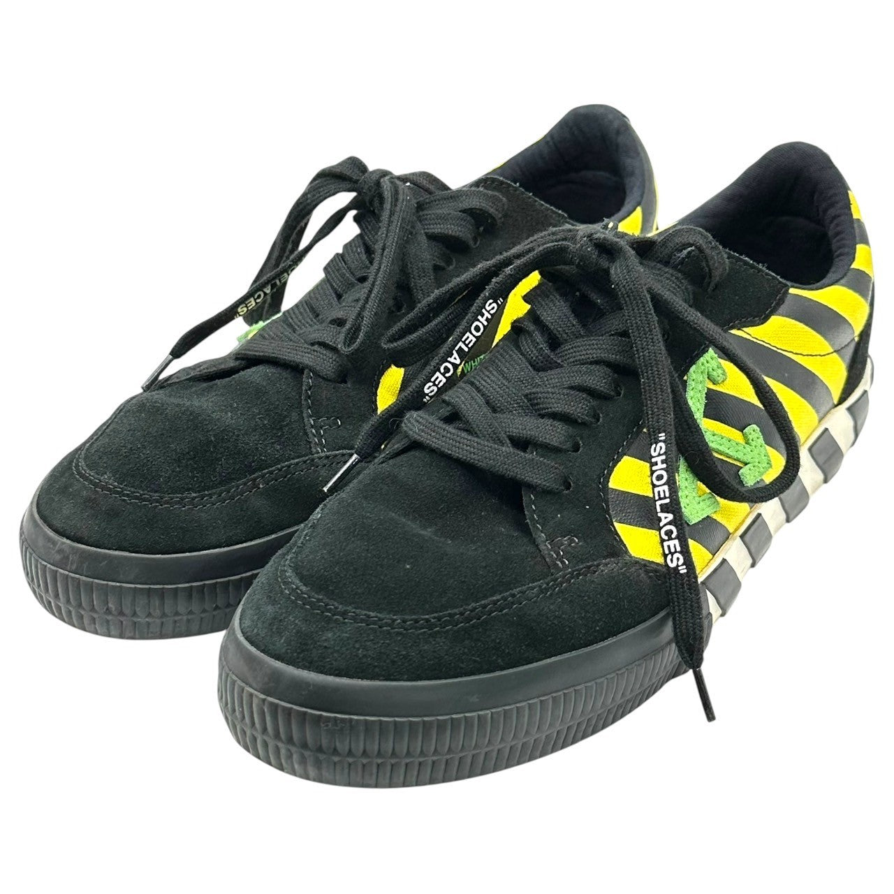 Off-White(オフホワイト) LOW VULCANIEZD ロゴ ローカット スニーカー OMIA085E19C210476040 42(26.5cm) ブラック×イエロー