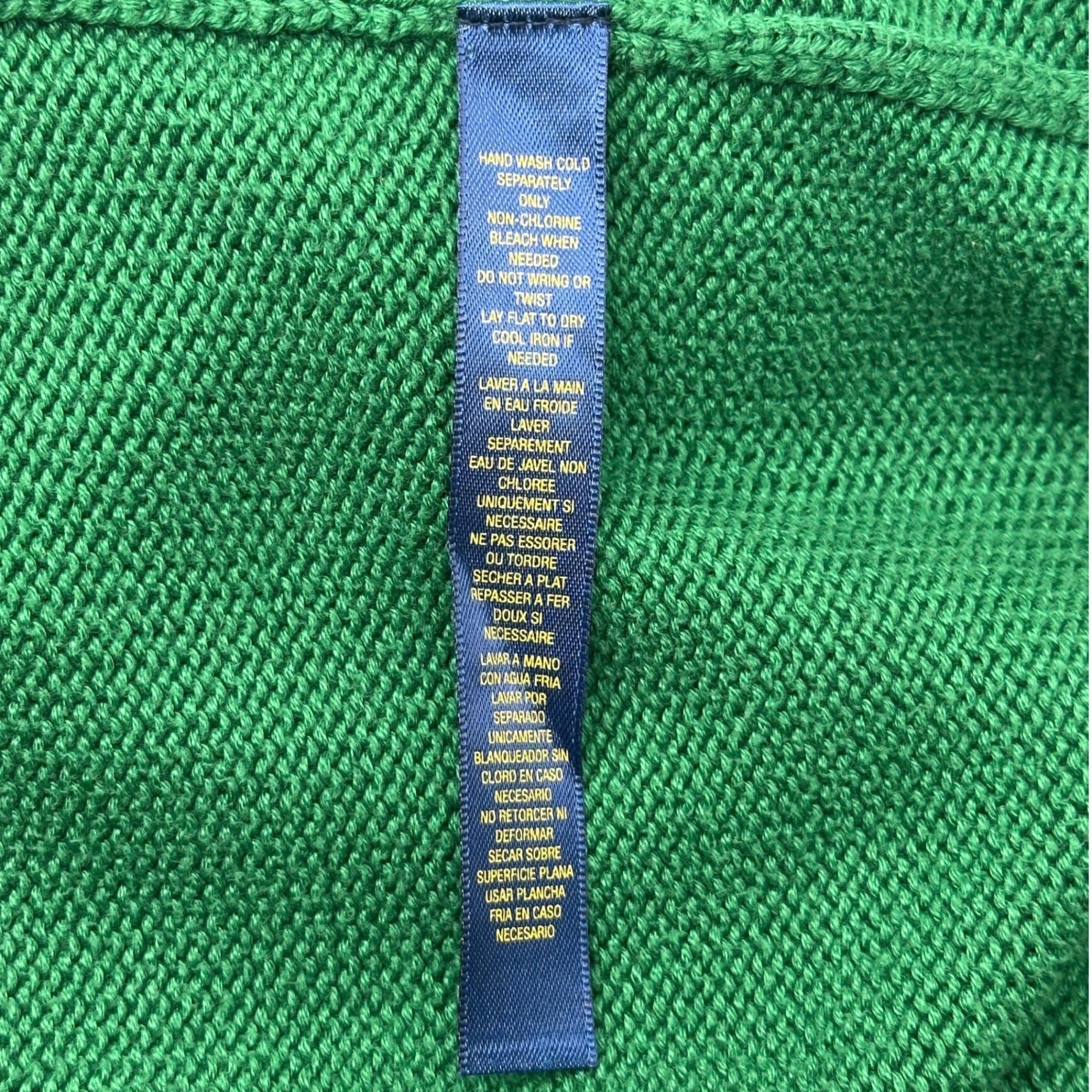 RALPH LAUREN RUGBY(ラルフローレンラグビー) College badge cotton cardigan カレッジ ワッペン コットン ニット カーディガン M グリーン