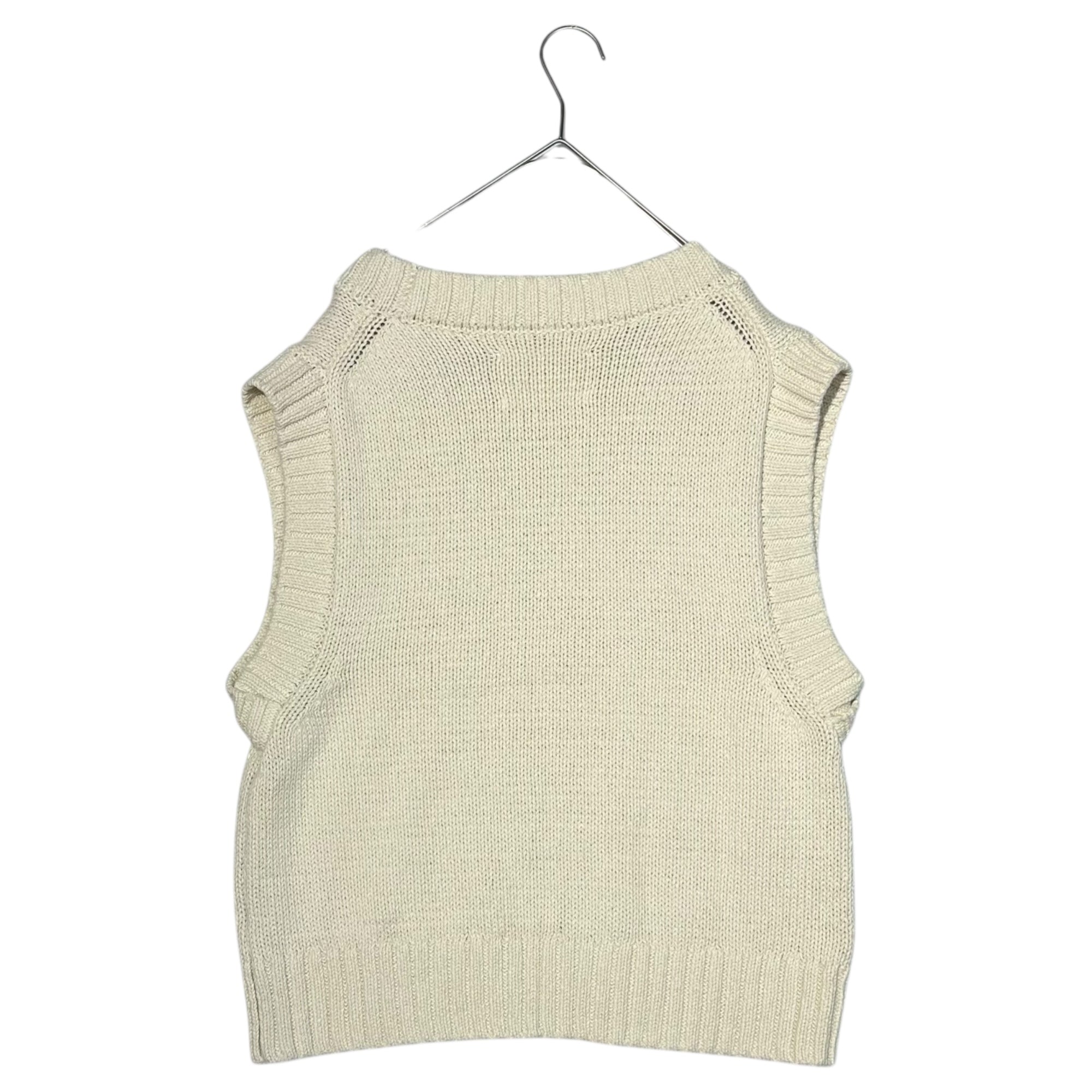 MHL.(マーガレットハウエル) 24SS Linen cotton low gauge knit vest リネン コットン ローゲージ ニット ベスト 595-4161500 2(M程度) アイボリー 参考定価20,000円+税