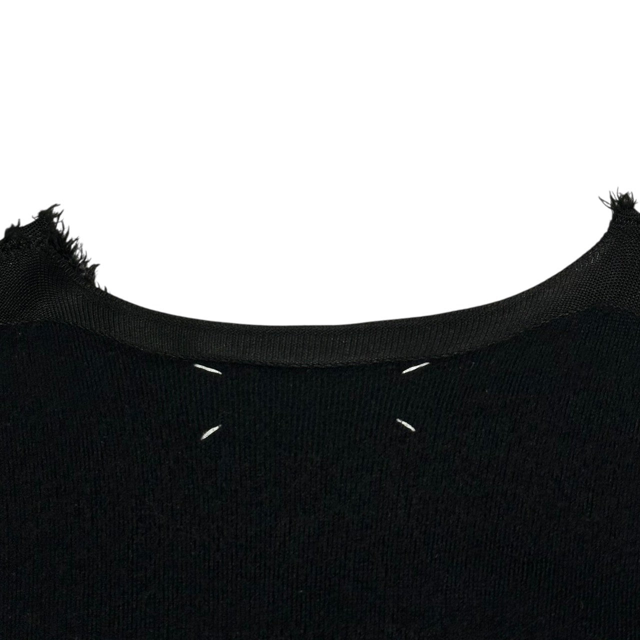 MAISON MARGIELA(メゾンマルジェラ) 16AW french sleeve knit dress フレンチスリーブ フリンジ ニット ワンピース ドレス 切替 S51CT0743 L ブラック