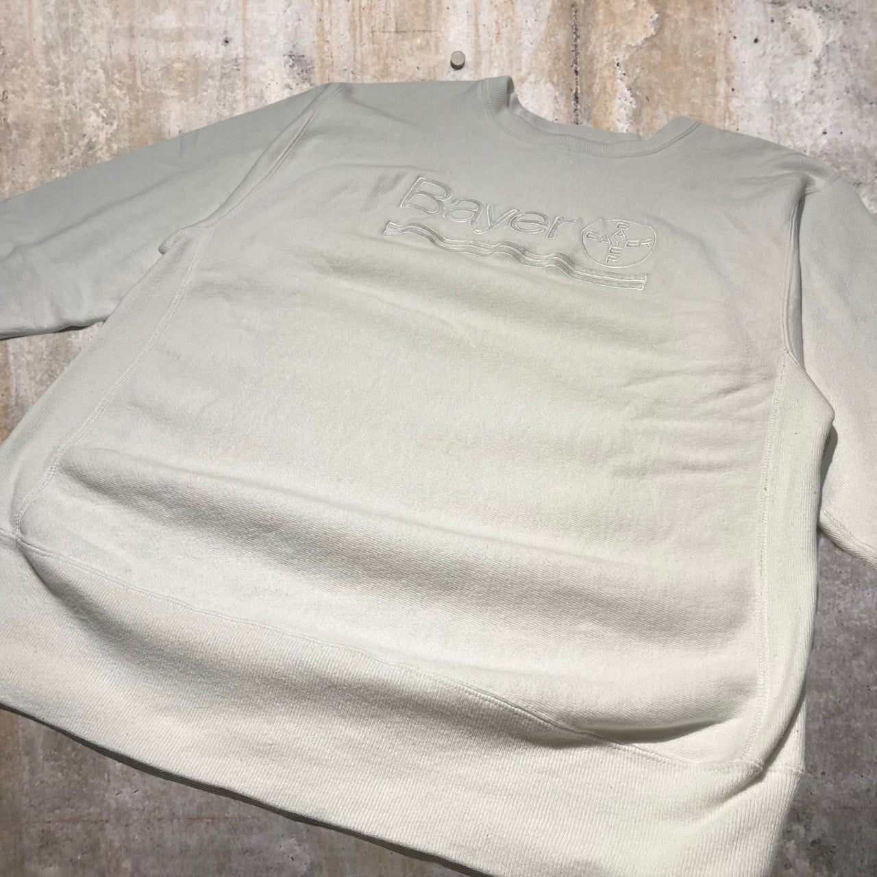Champion(チャンピオン) 90's"Bayer"リバースウィーブスウェット XL ホワイト 90年代 トリコタグ 企業物