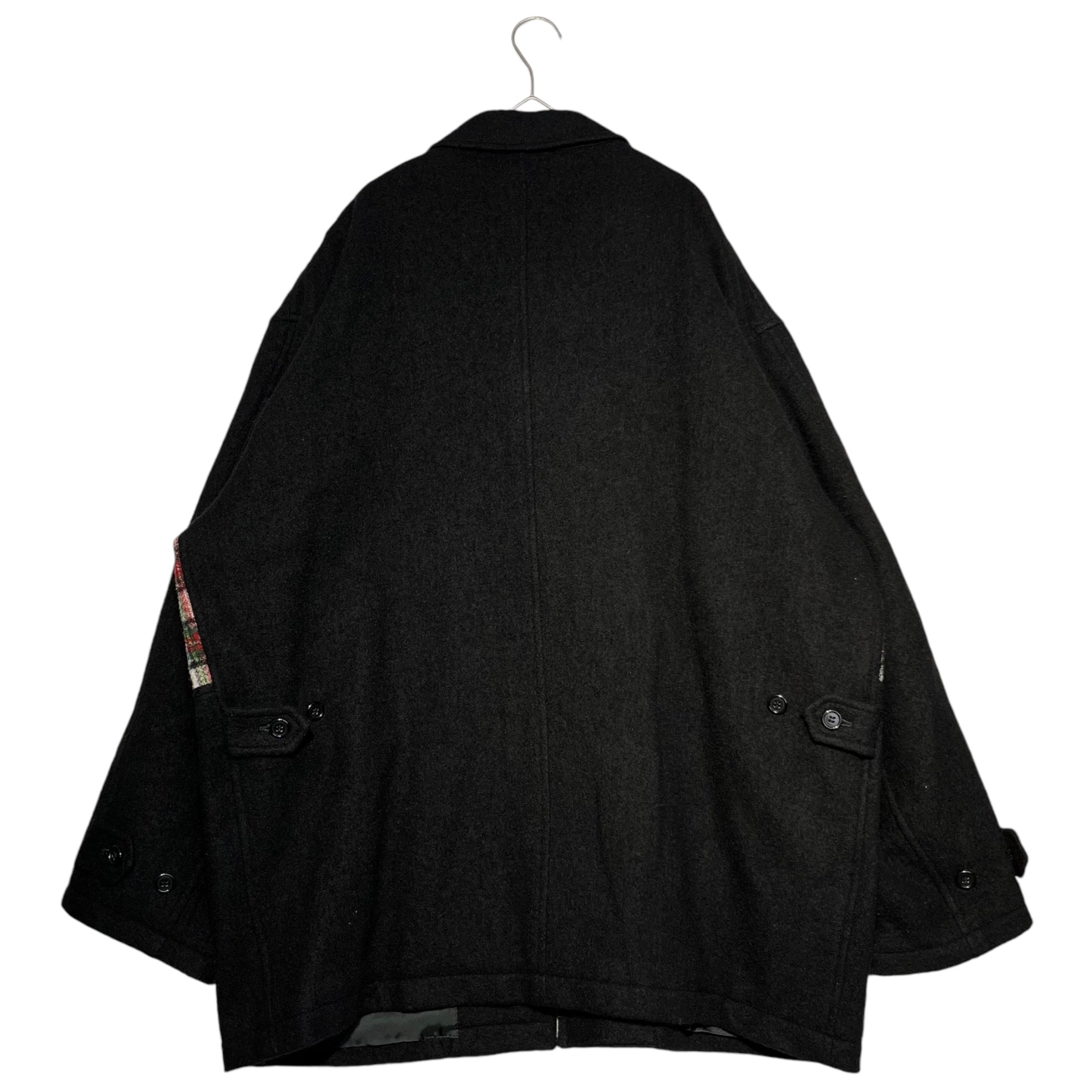 USED(ユーズド) OLD Center check line wool blouson オールド センター チェックライン チェック ブルゾン L ブラック×レッド BLANC BEC