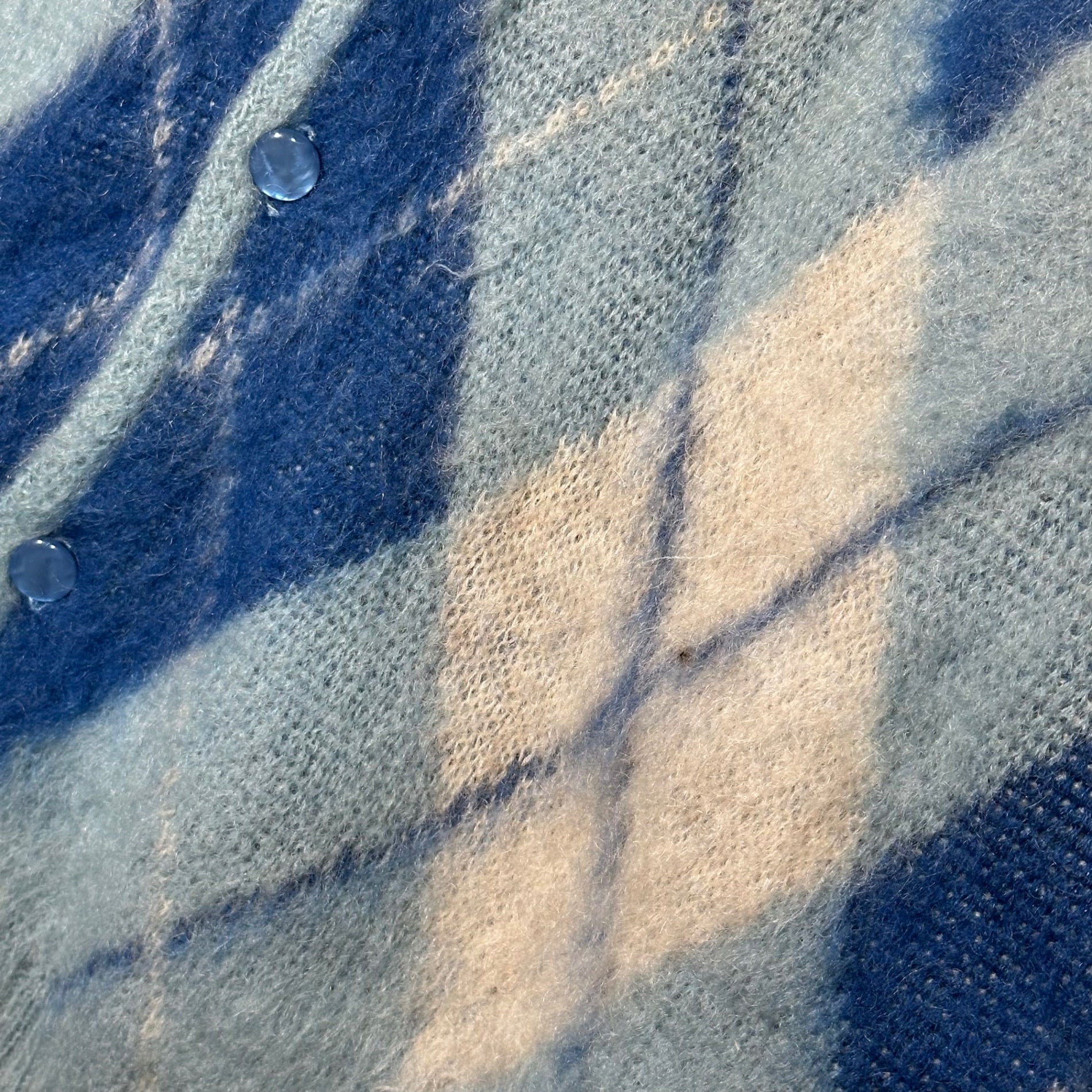 NEEDLES(ニードルズ) 22AW Argyle MOHAIR Cardigan アーガイル モヘアカーディガン LQ271 M ブルー×グレー 参考定価29,700円(税込)