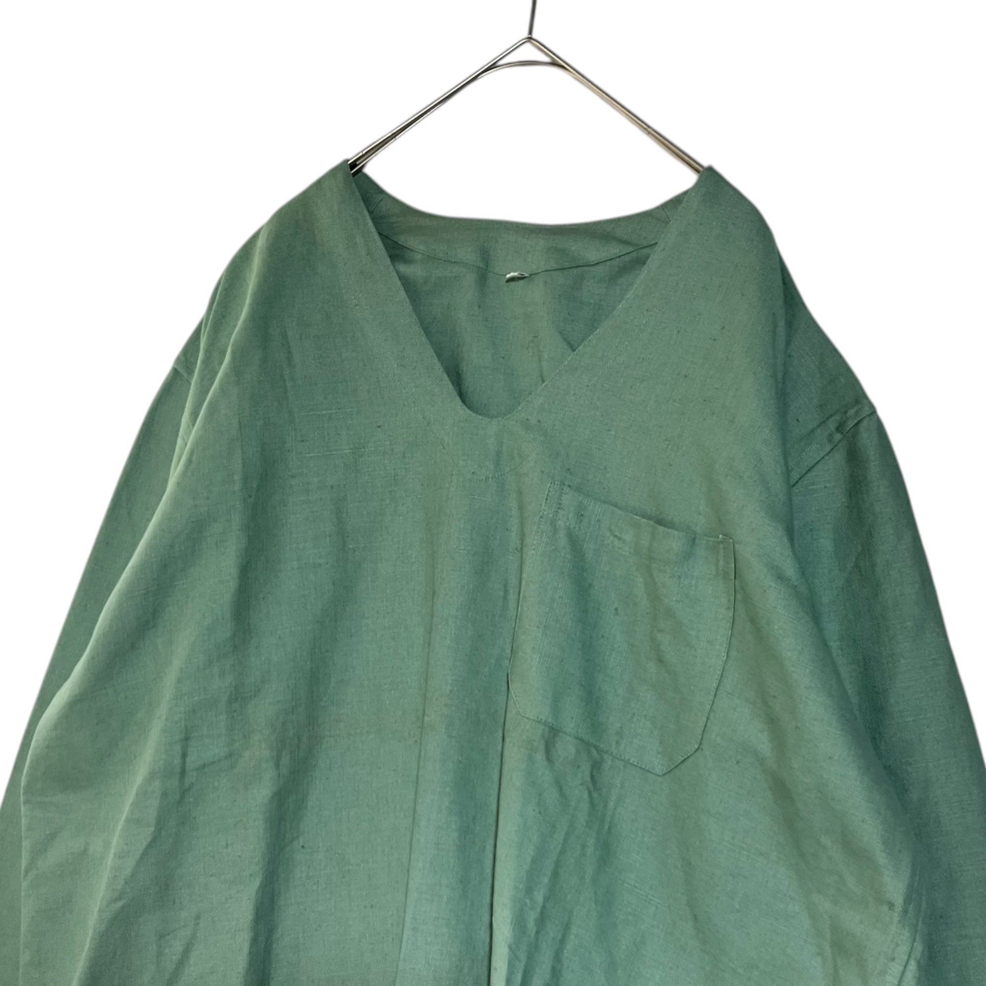 Hungarian Military(ハンガリー軍) 00's Sleep Shirt スリーピング シャツ 48(L程度) グリーン ミリタリー リネン ホスピタル ユニセックス