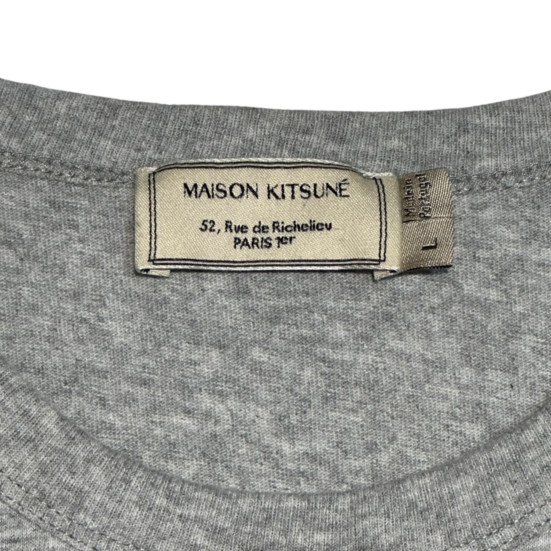 Maison Kitsune(メゾンキツネ) LOGO PRINT Tee ロゴ プリント Tシャツ KMM-1711-A L グレー