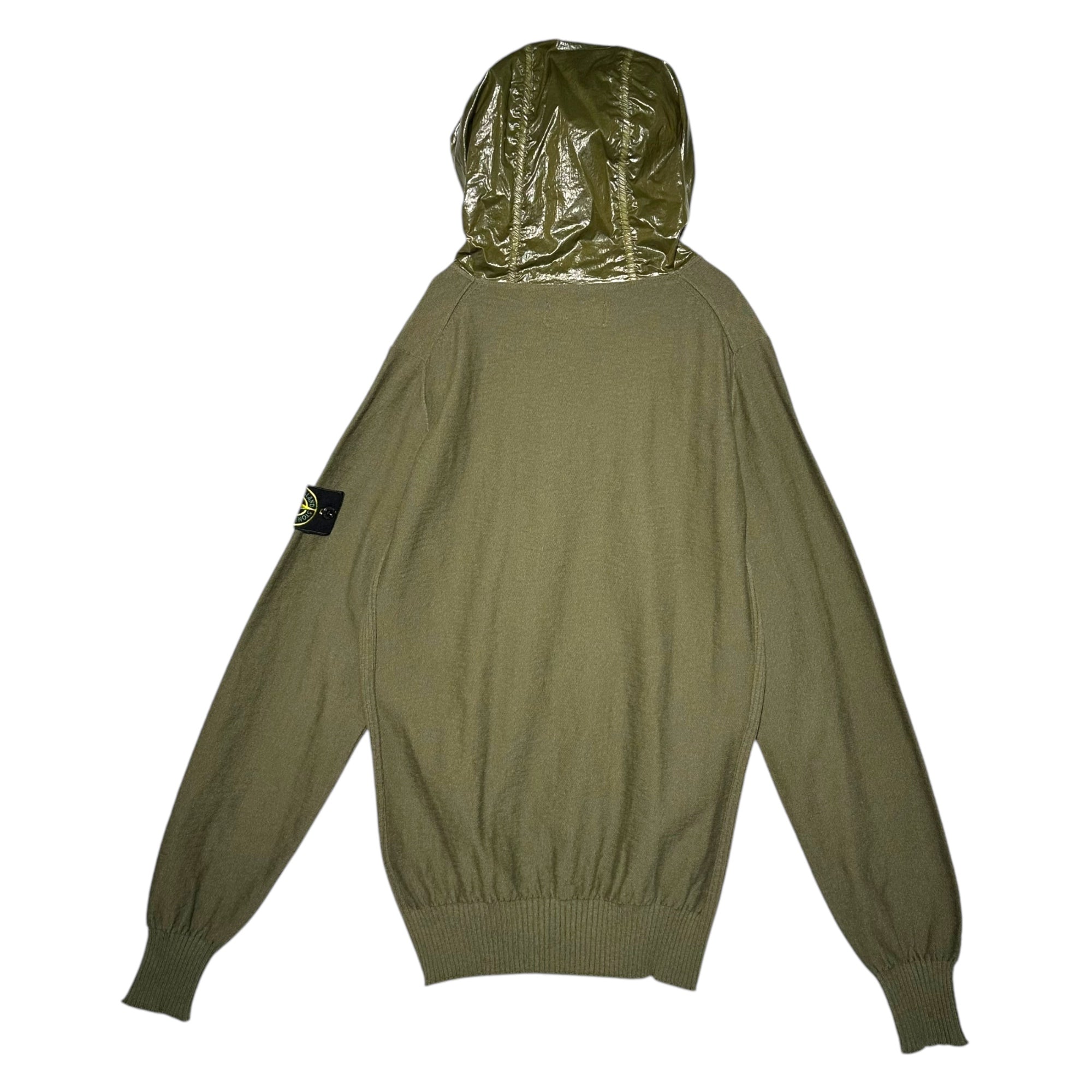 STONE ISLAND(ストーンアイランド) 21SS Nylon metal hood knit hoodie ナイロン メタル フード ニット パーカー 741554B0 M オリーブ