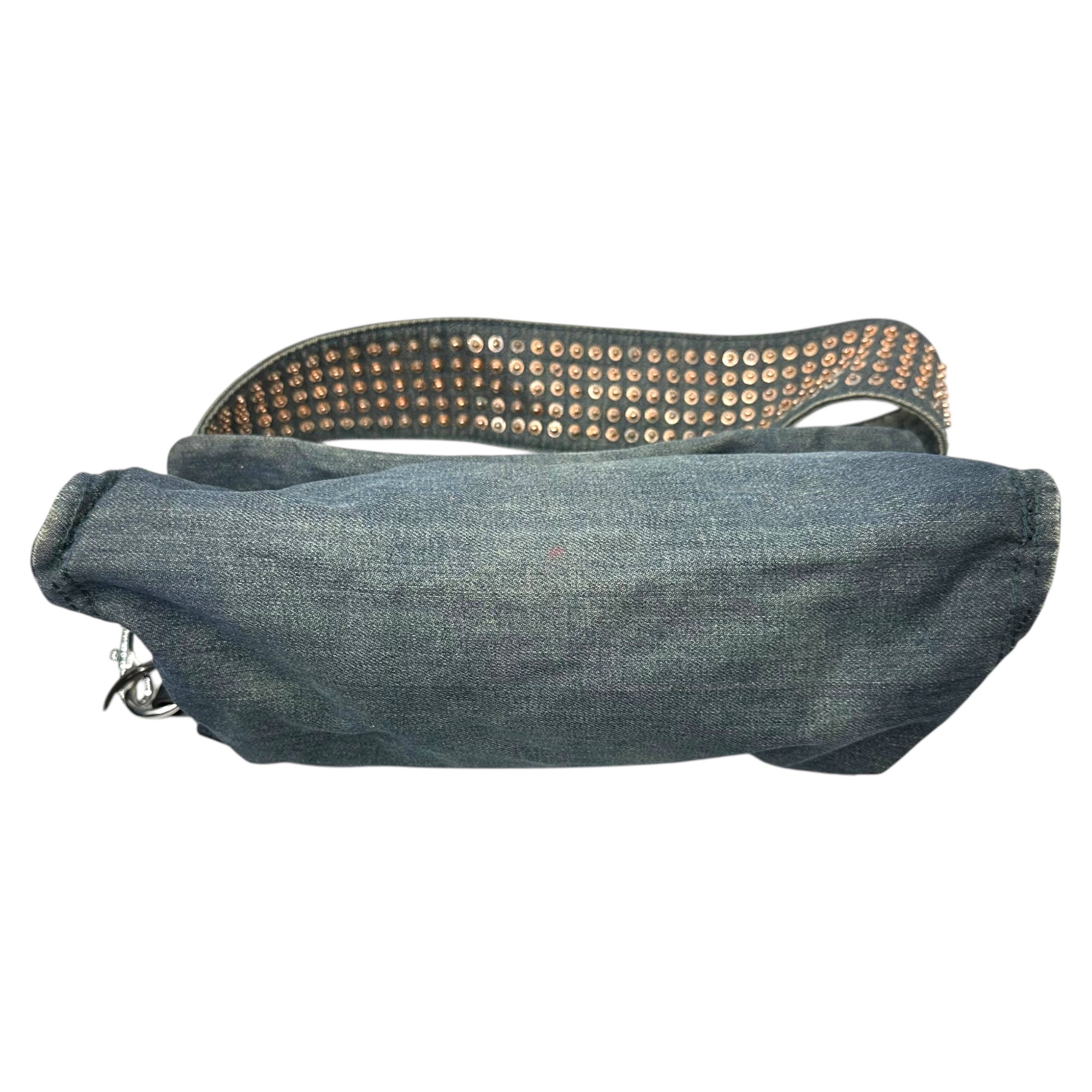 DIESEL(ディーゼル) 00's Denim Leather Studded Shoulder Bag デニム レザー スタッズ ショルダー バッグ インディゴ×ブラック