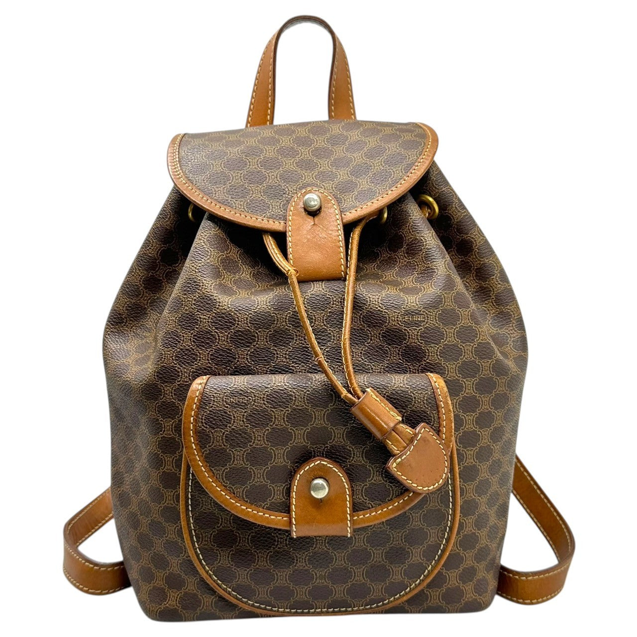 CELINE(セリーヌ) Macadam Pattern Mini Backpack マカダム柄 ミニ リュック CE06-1 ブラウン×ゴールド レザー PVC